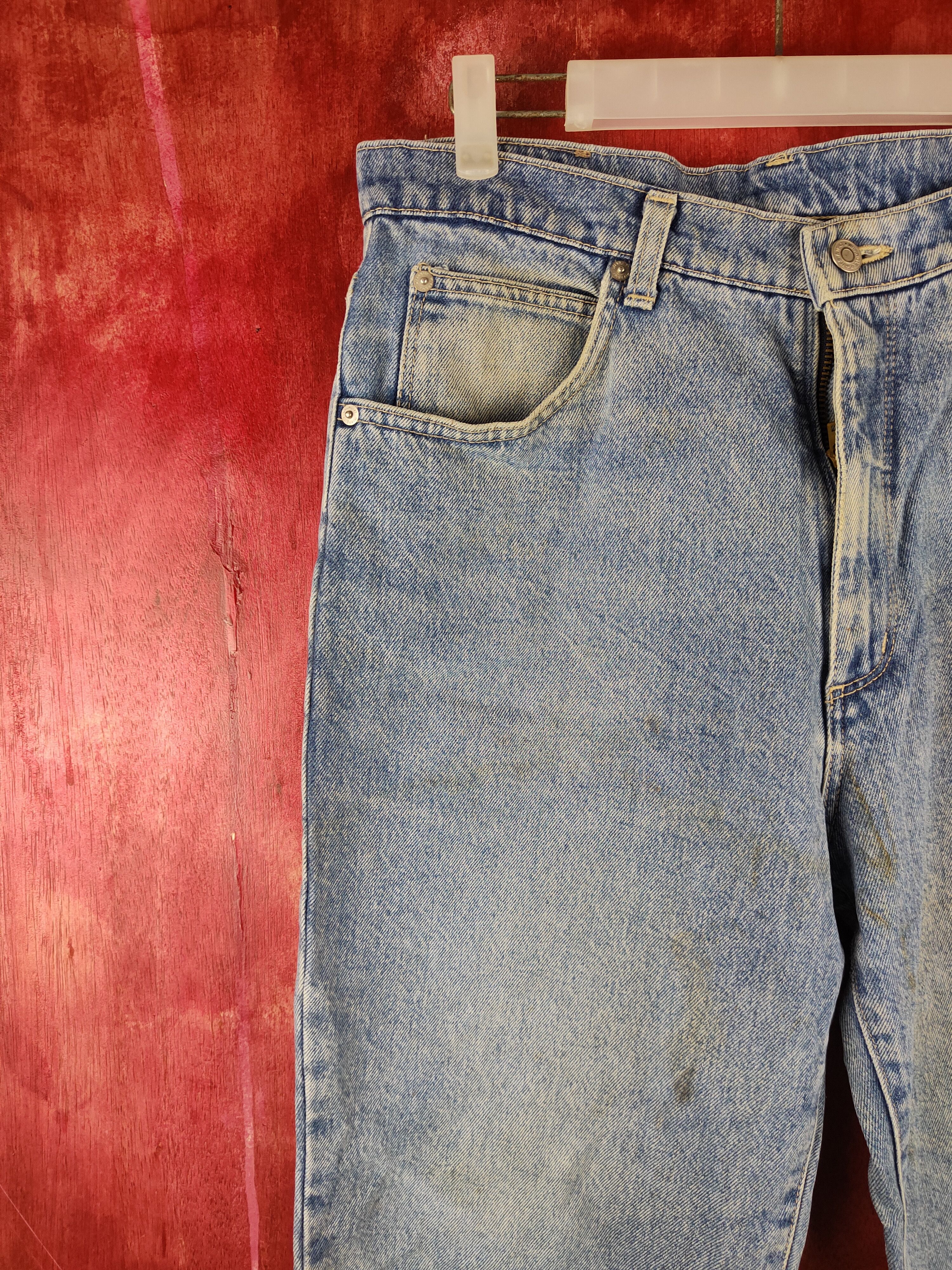 Japanese Brand VINTAGE wrangler Rusty Faded Blue Denim Jeans Pants N#S38 Size US 32 / EU 48 - 3 Thumbnail