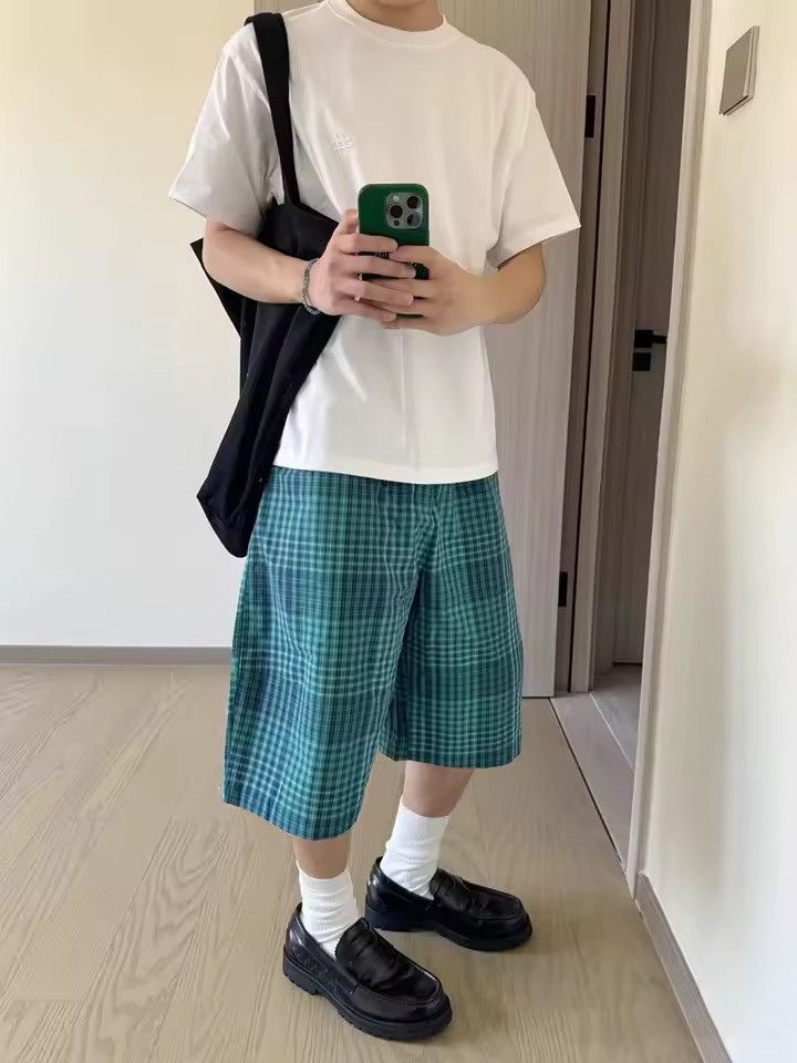 Japanese Brand Checkered Plaid Retro Style Loose Shorts Size US 30 / EU 46 - 5 Thumbnail