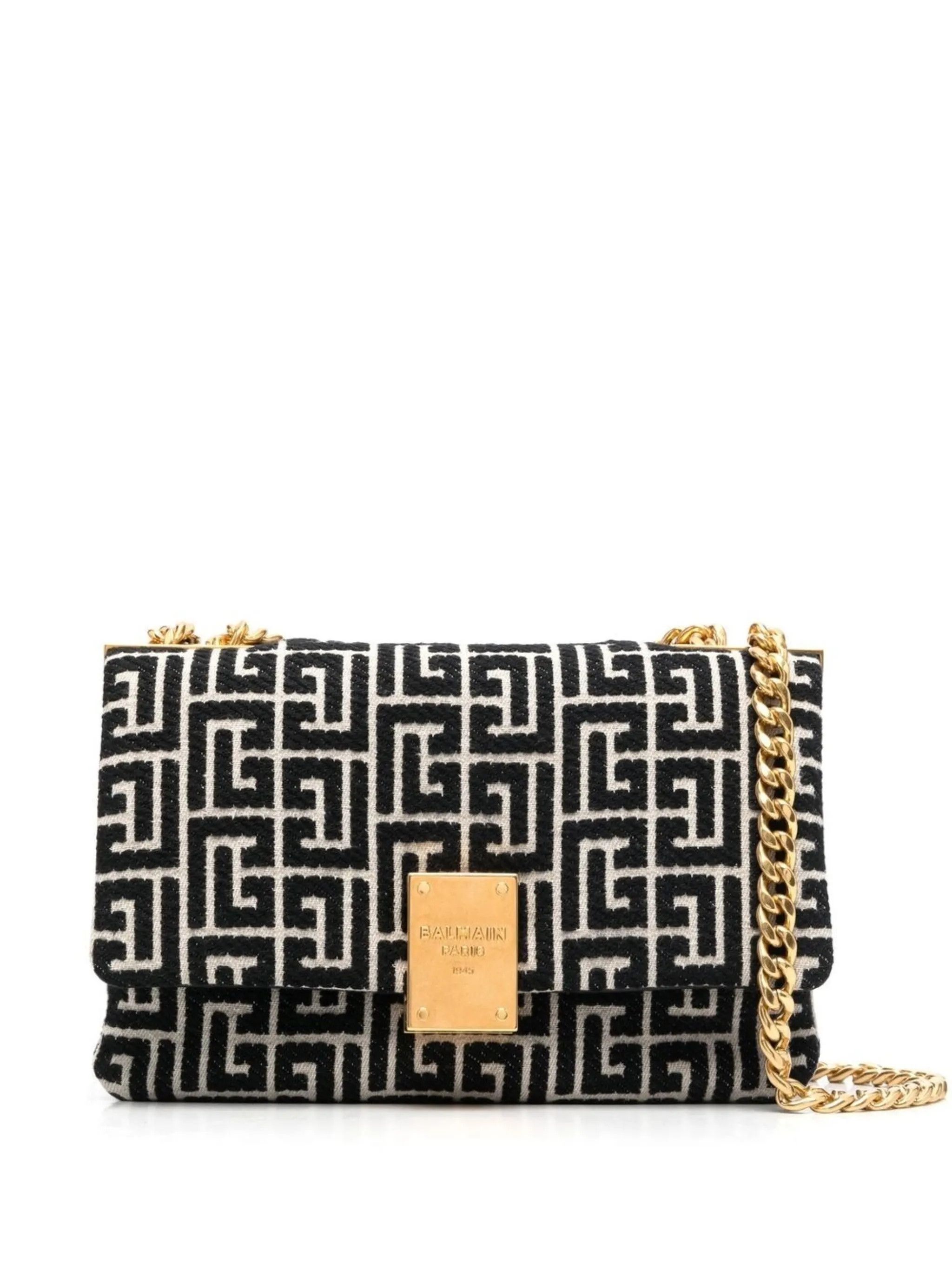 Balmain o1mt1gz0326 Size: OS / 1945 Soft Crossbody Bag Black/White Size ONE SIZE - 1 Thumbnail