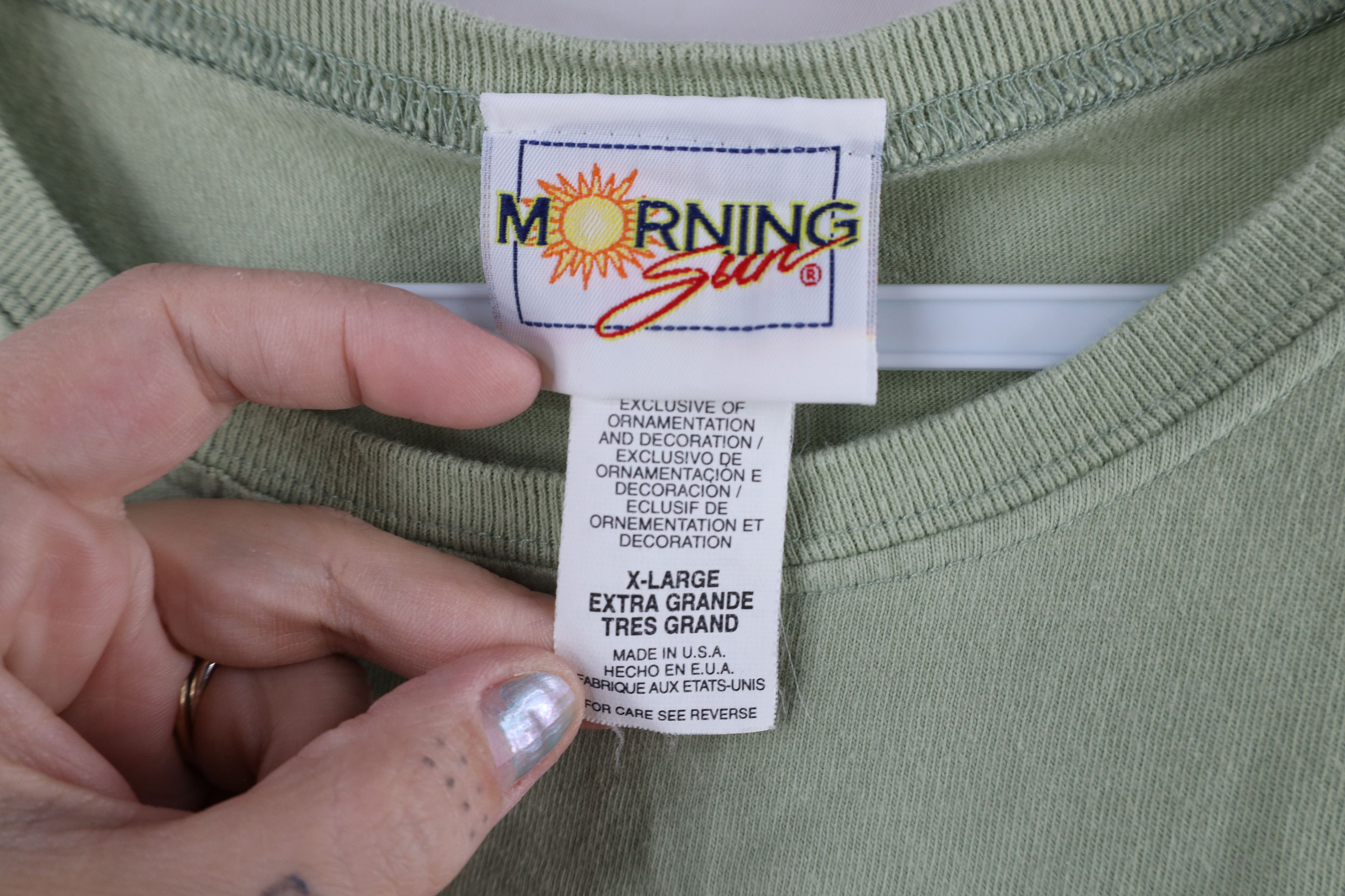 Vintage Vintage 90s Country Primitive Birds T-Shirt Green USA Size XL / US 12-14 / IT 48-50 - 7 Thumbnail
