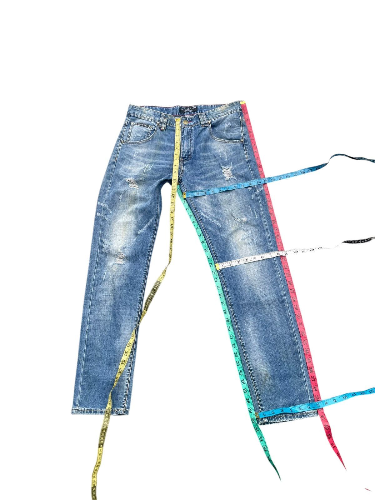 Philipp Plein Philipp Plein Faded Distressed Jeans Size US 33 - 13 Thumbnail