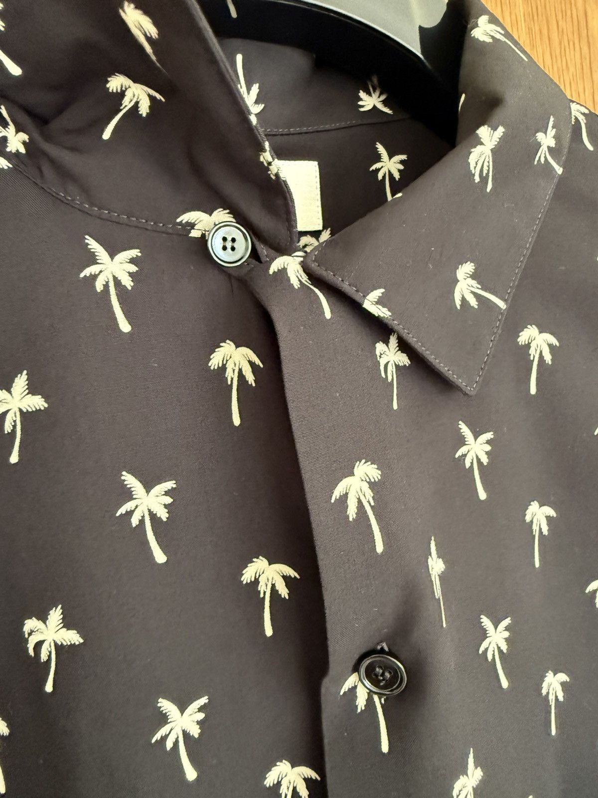 Celine SS24 $1.15k 🤑 Celine Hedi palm tree Hawaiian Black shirt Size US L / EU 52-54 / 3 - 13 Thumbnail