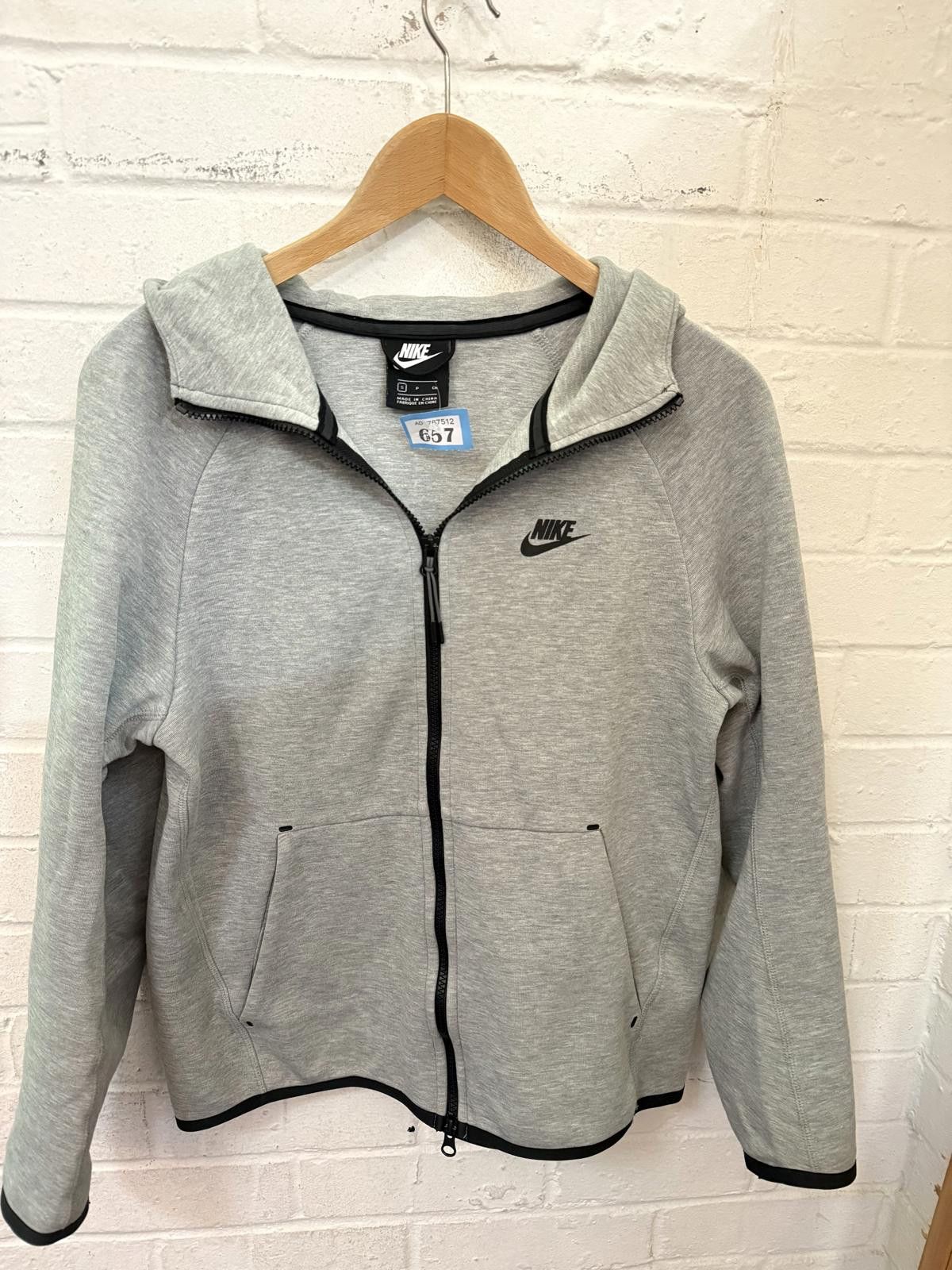 Nike Nike Grey Full-Zip Hoodie Sweatshirt Size S / US 4 / IT 40 - 1 Thumbnail