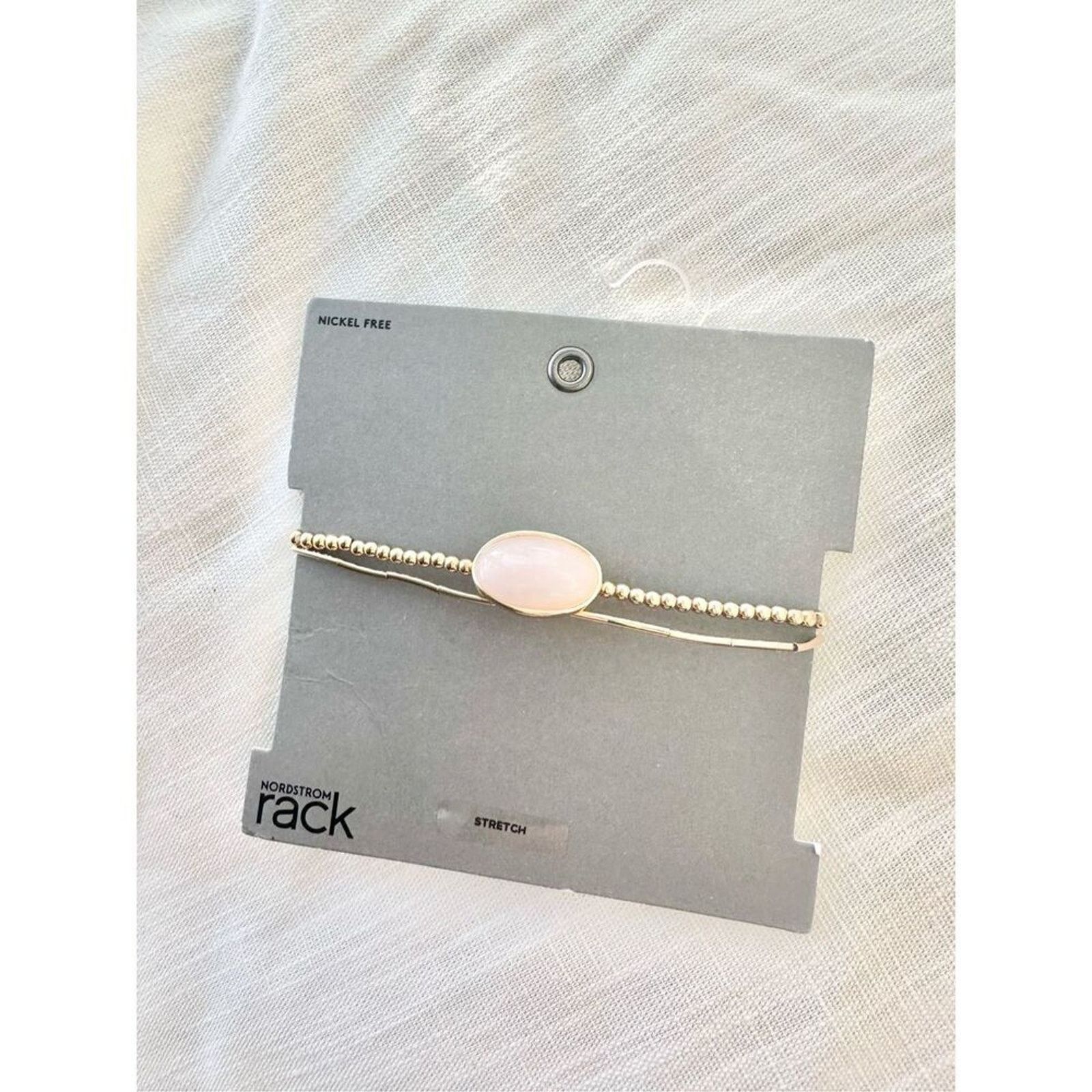 Nordstrom Light Pink Rose Quartz Nordstrom Stretch Bracelet Size ONE SIZE - 2 Thumbnail
