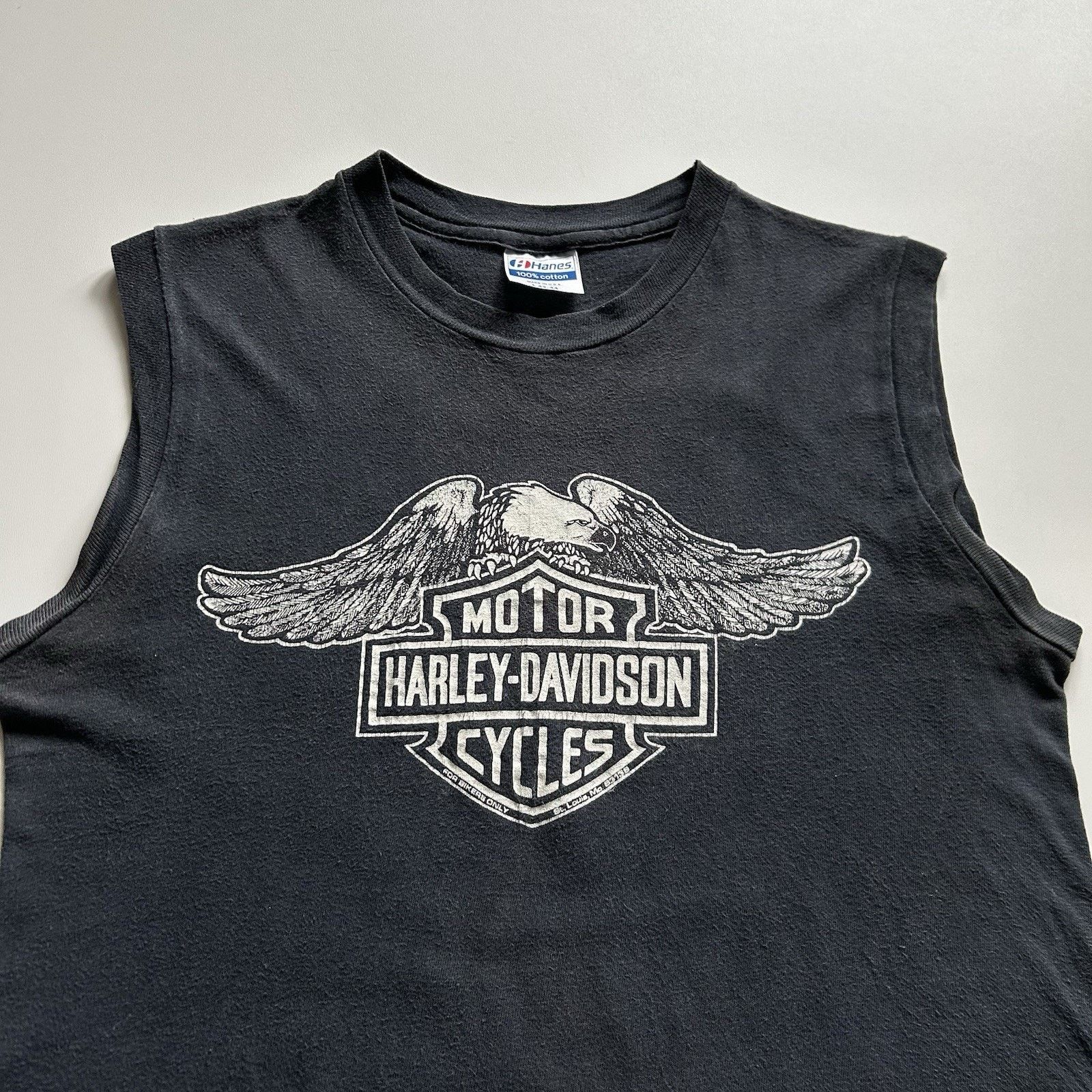 Hanes × Harley Davidson × Vintage Vintage 90s Harley Davidson Shirt Tank Top Medium Faded Rare Size US M / EU 48-50 / 2 - 2 Thumbnail