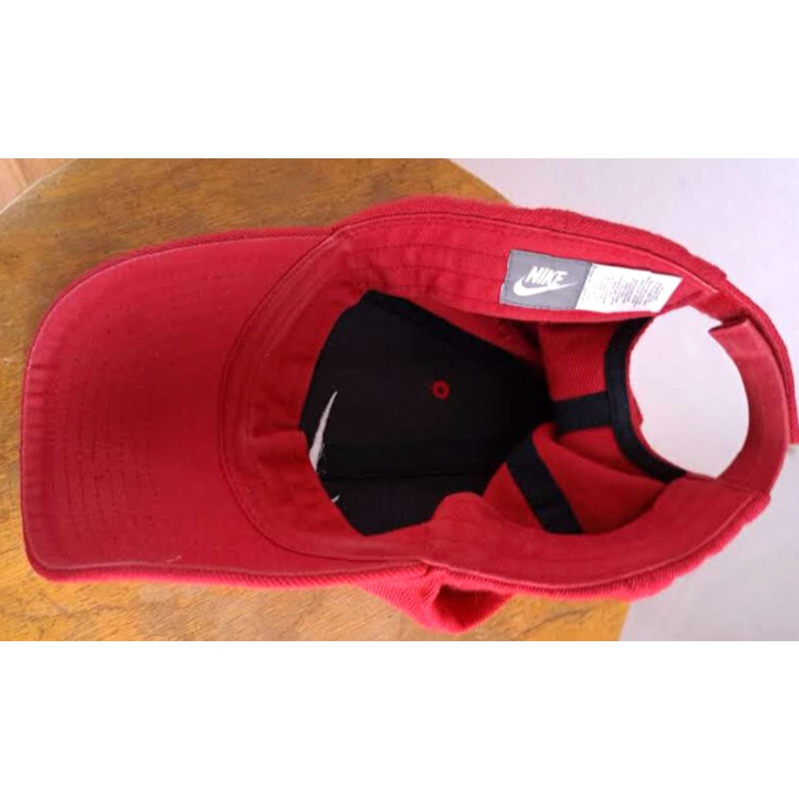 Nike Nike Red Adjustable Hat Baseball Cap Mens Adjustable Size Strap Embroidered 1990s Canvas Cap Size ONE SIZE - 6 Thumbnail