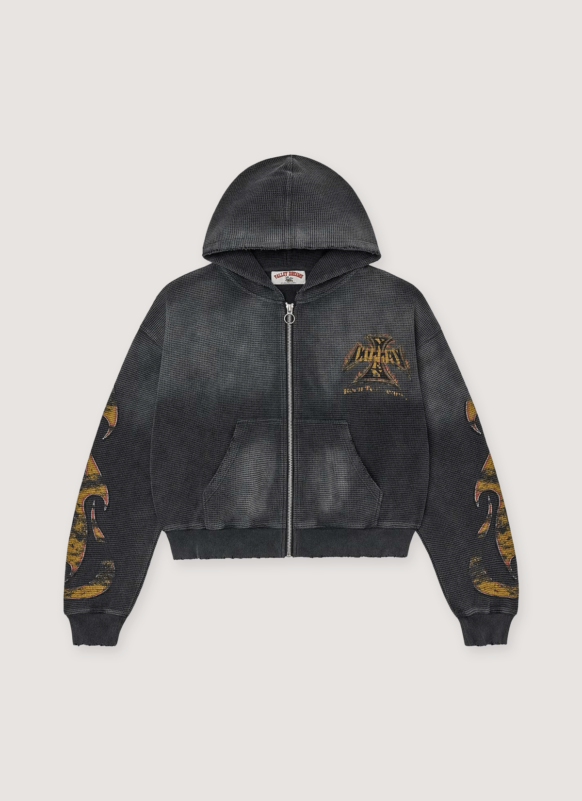 Vale Forever Reborn Waffle Zip Up Sweatshirt Black Size US M / EU 48-50 / 2 - 1 Thumbnail