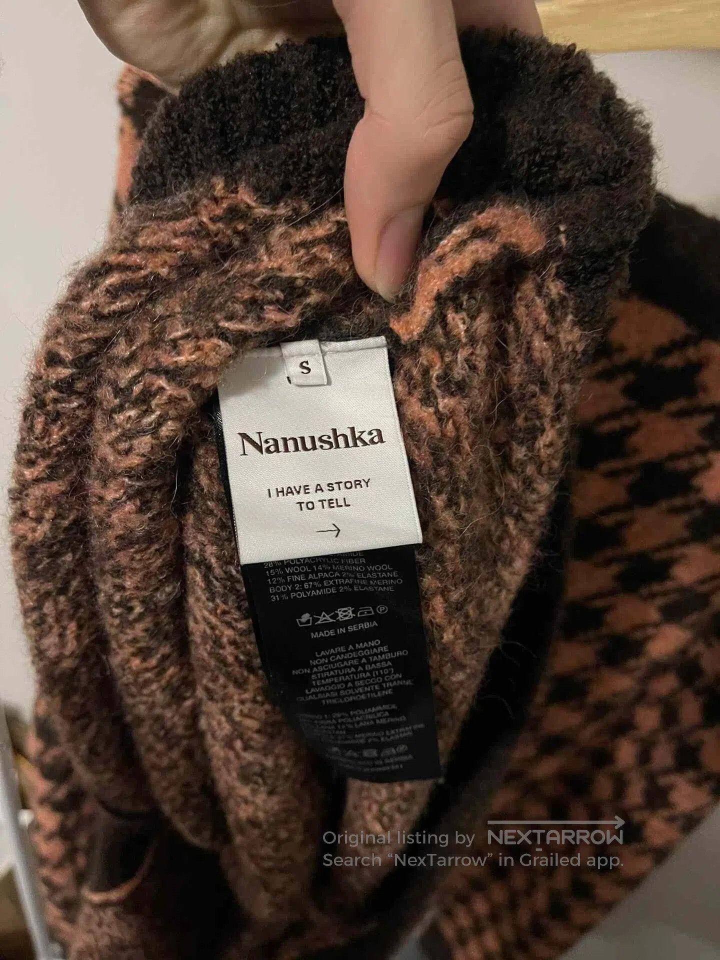 Nanushka Nanushka Argyle Oversized Shell Button Cardigan. Size S / US 4 / IT 40 - 5 Thumbnail