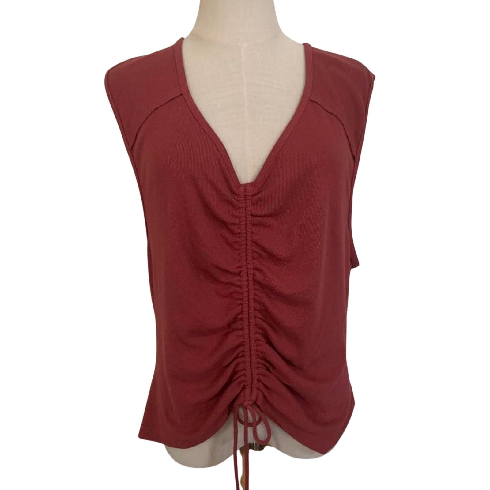 Anthropologie NWT Pilcro x Anthropologie V-Neck Sleeveless Ruched Top Size XL / US 12-14 / IT 48-50 - 2 Thumbnail