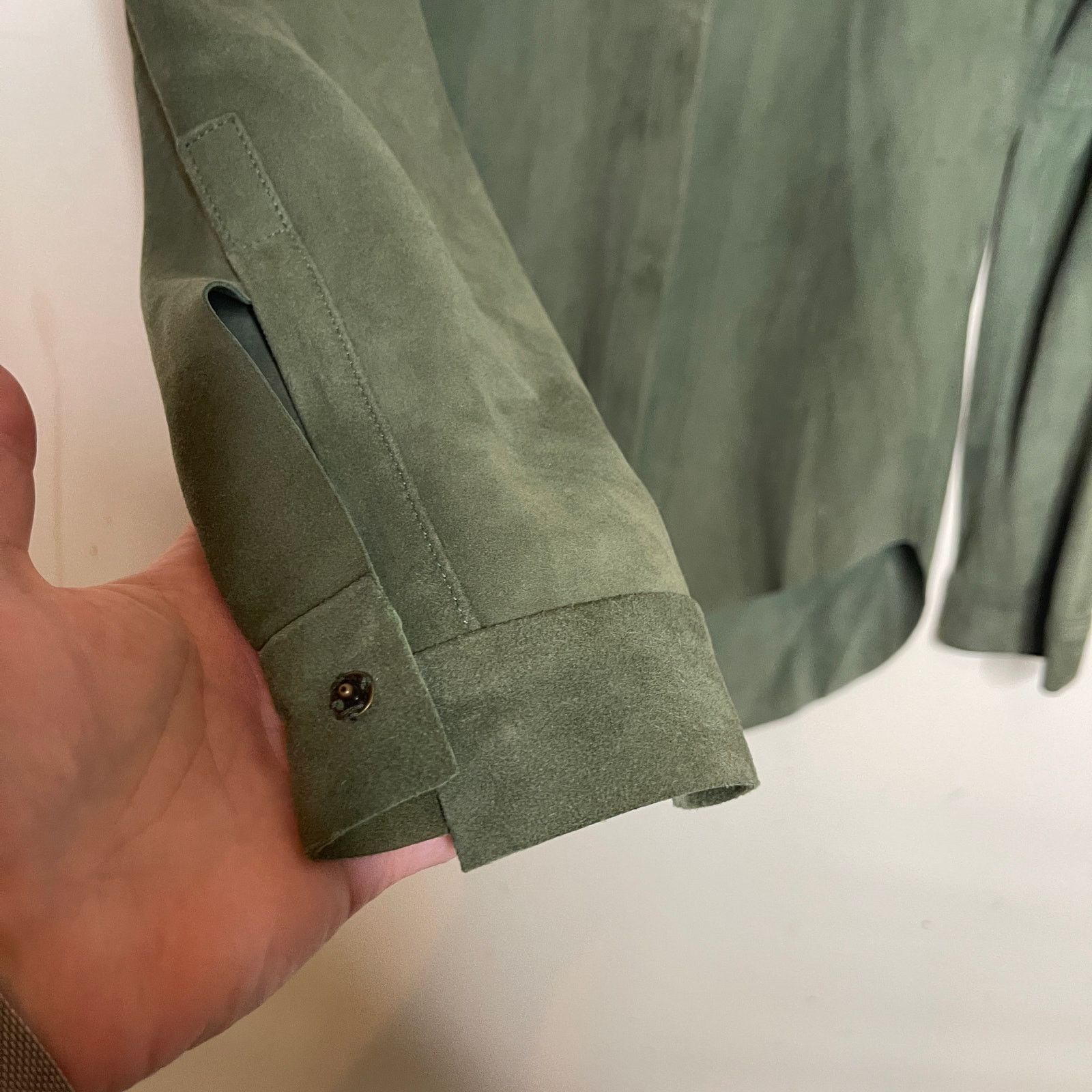 Osklen Osklen green suede 100% leather button down shirt jacket M Size M / US 6-8 / IT 42-44 - 7 Thumbnail