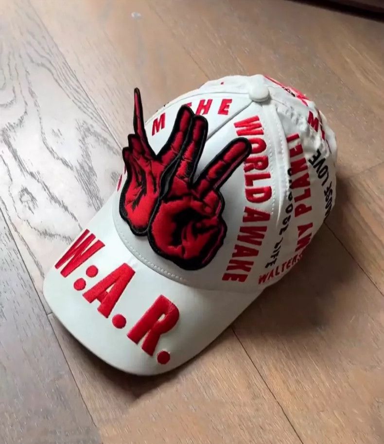 帽子 Walter Van Beirendonck W:A.R. Words Cap White W.A.R. Words Cap – Congruent Space *₊˚⁎*₊