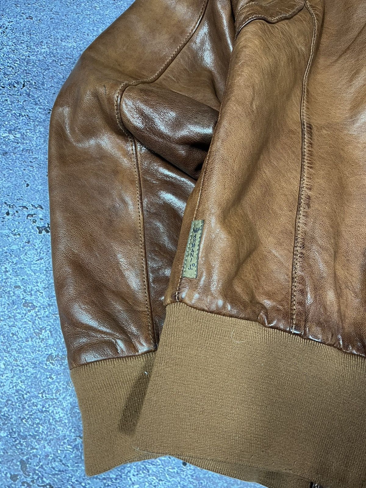 Armani Vintage Armani Jeans Archive leather bomber jacket aviator Size M / US 6-8 / IT 42-44 - 11 Thumbnail