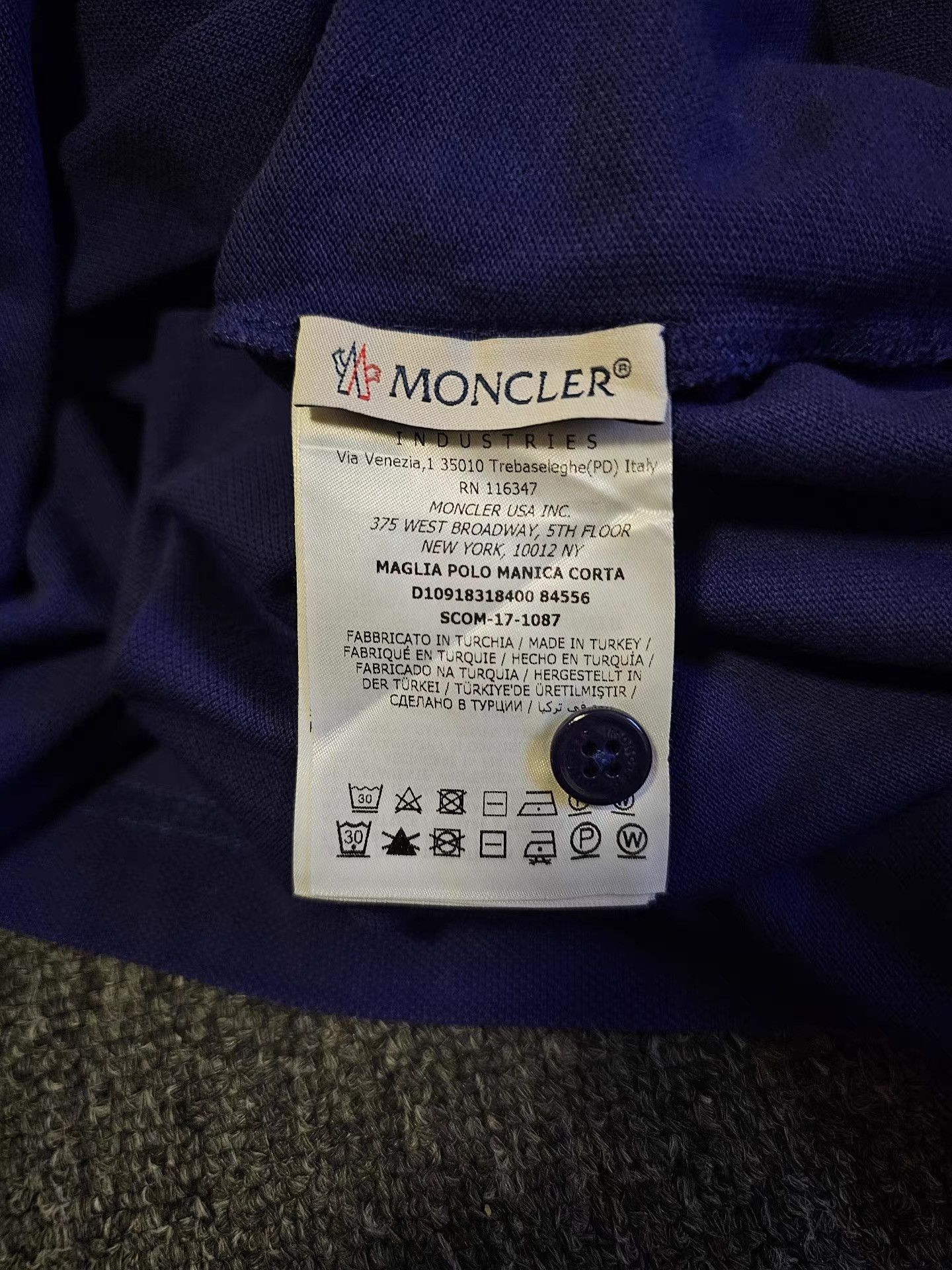Moncler Moncler Blue Short Sleeve Polo Shirt, Size US M / EU 48-50 / 2 - 6 Thumbnail