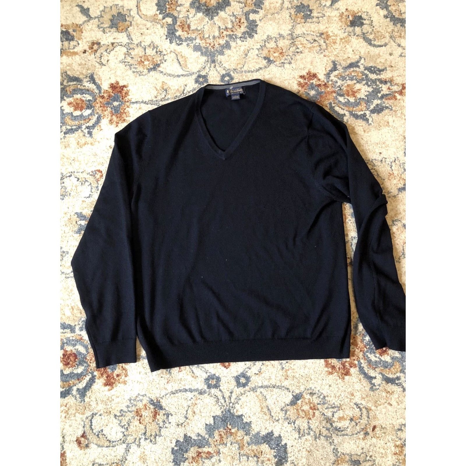 Brooks Brothers Brooks Brothers Sweater Men L Wool Merino Italian Blue Solid Pullover Regular Vintage: No Size US L / EU 52-54 / 3 - 7 Thumbnail