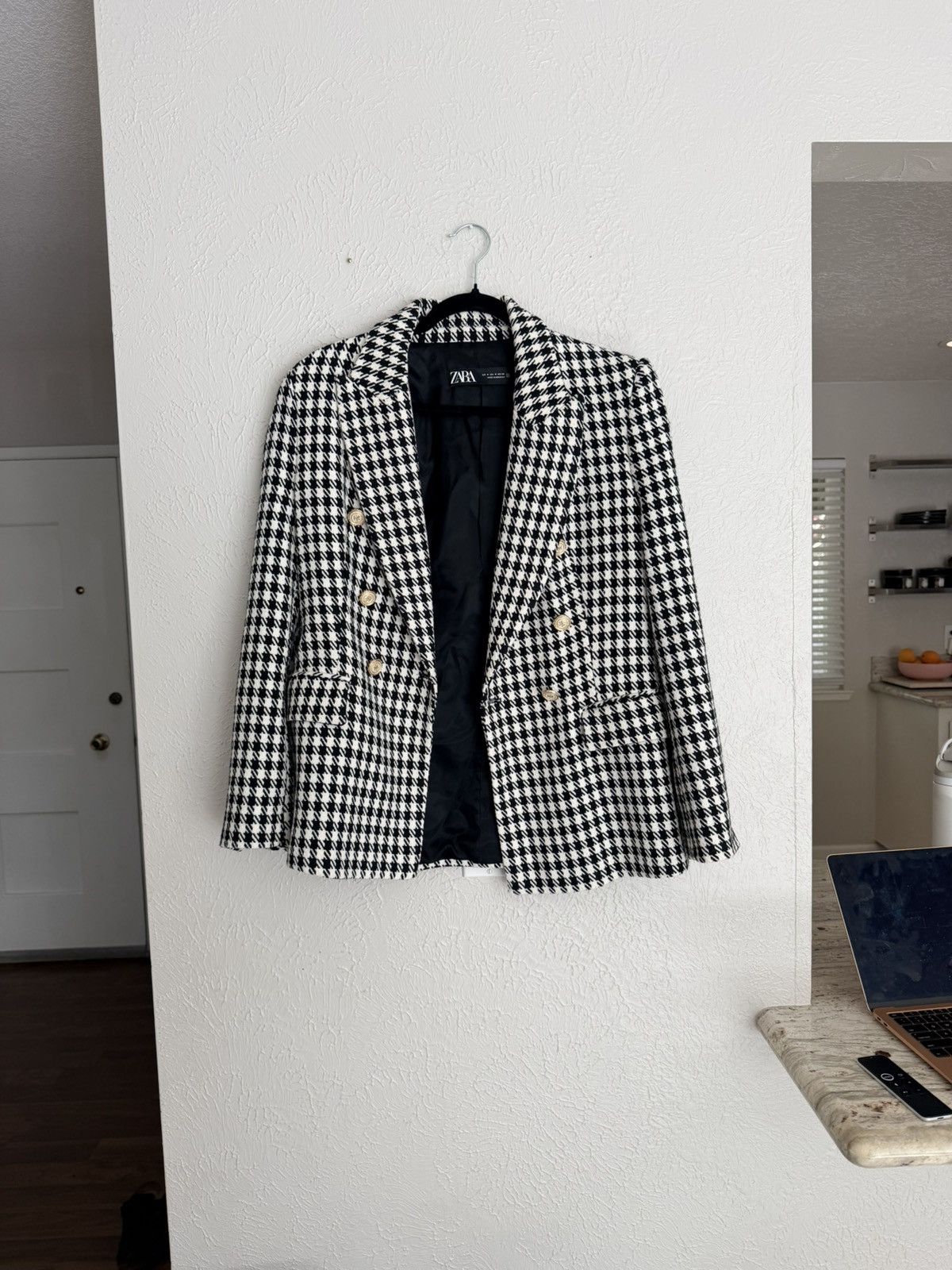 Zara Zara houndstooth double breasted blazer jacket M Size M / US 6-8 / IT 42-44 - 7 Thumbnail