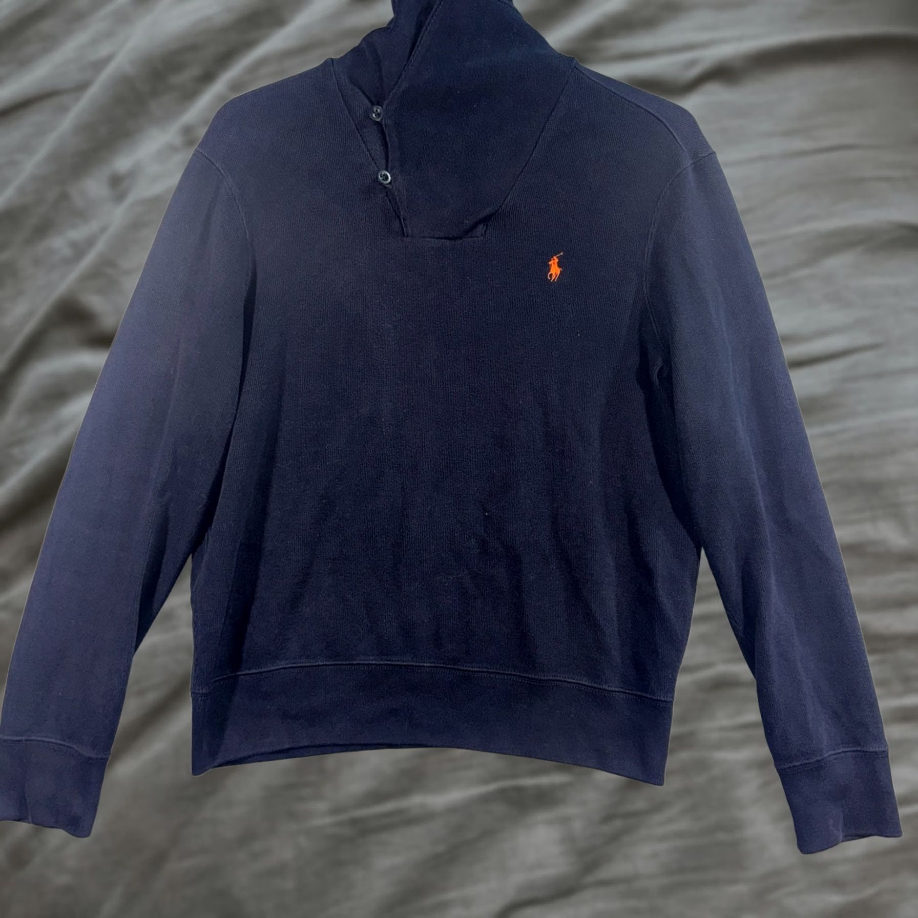 Polo Ralph Lauren Polo Ralph Lauren Sweatshirt Shawl Collar Button Pullover Navy Blue Medium Men Size US M / EU 48-50 / 2 - 1 Thumbnail