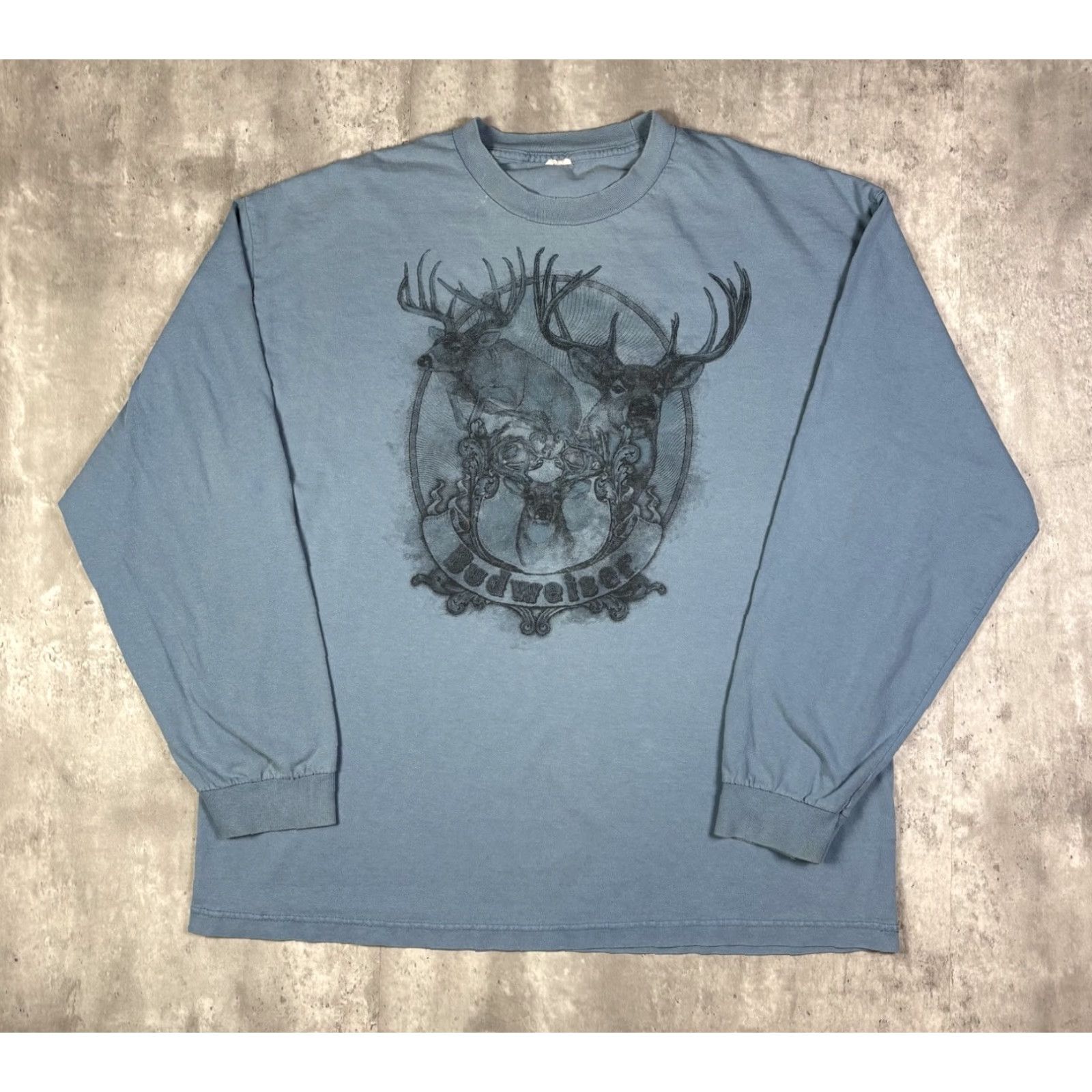 Vintage VINTAGE Budweiser Deer Blue Long Sleeve T Shirt Beer Nature size 2XL Men Crew Neck Graphic Print 90s - Unbranded Size US XXL / EU 58 / 5 - 2 Thumbnail