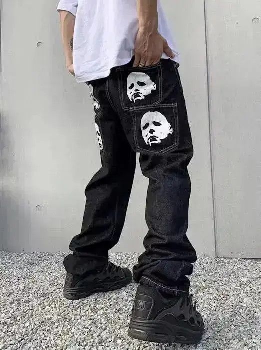 Japanese Brand FACES Graphic Black Denim Jeans Size US 32 / EU 48 - 2 Thumbnail