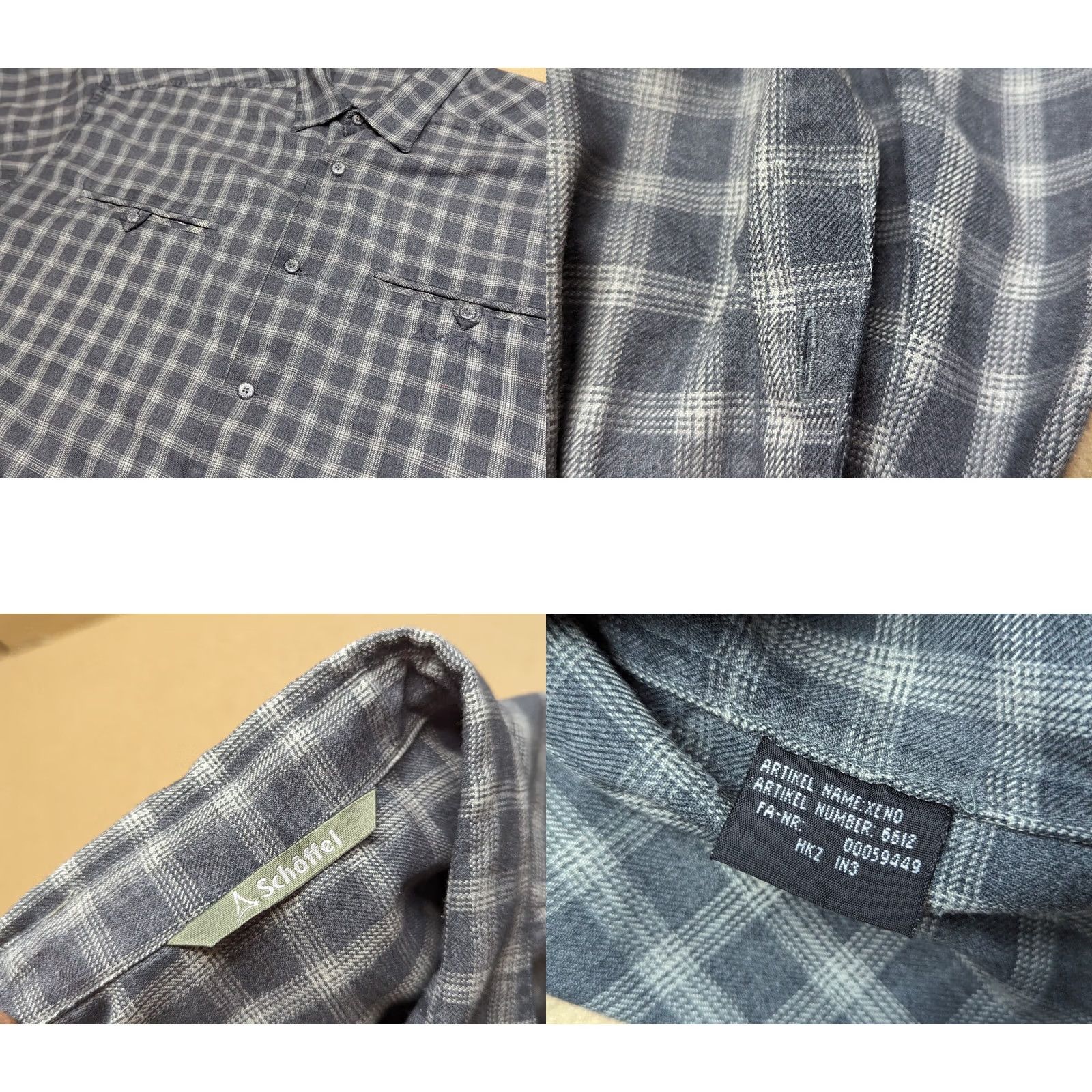Vintage Schoffel Mens Button Up Flannel Shirt 2XL Gray Plaid Cotton Viscose Shirt Mens Size US XXL / EU 58 / 5 - 8 Thumbnail