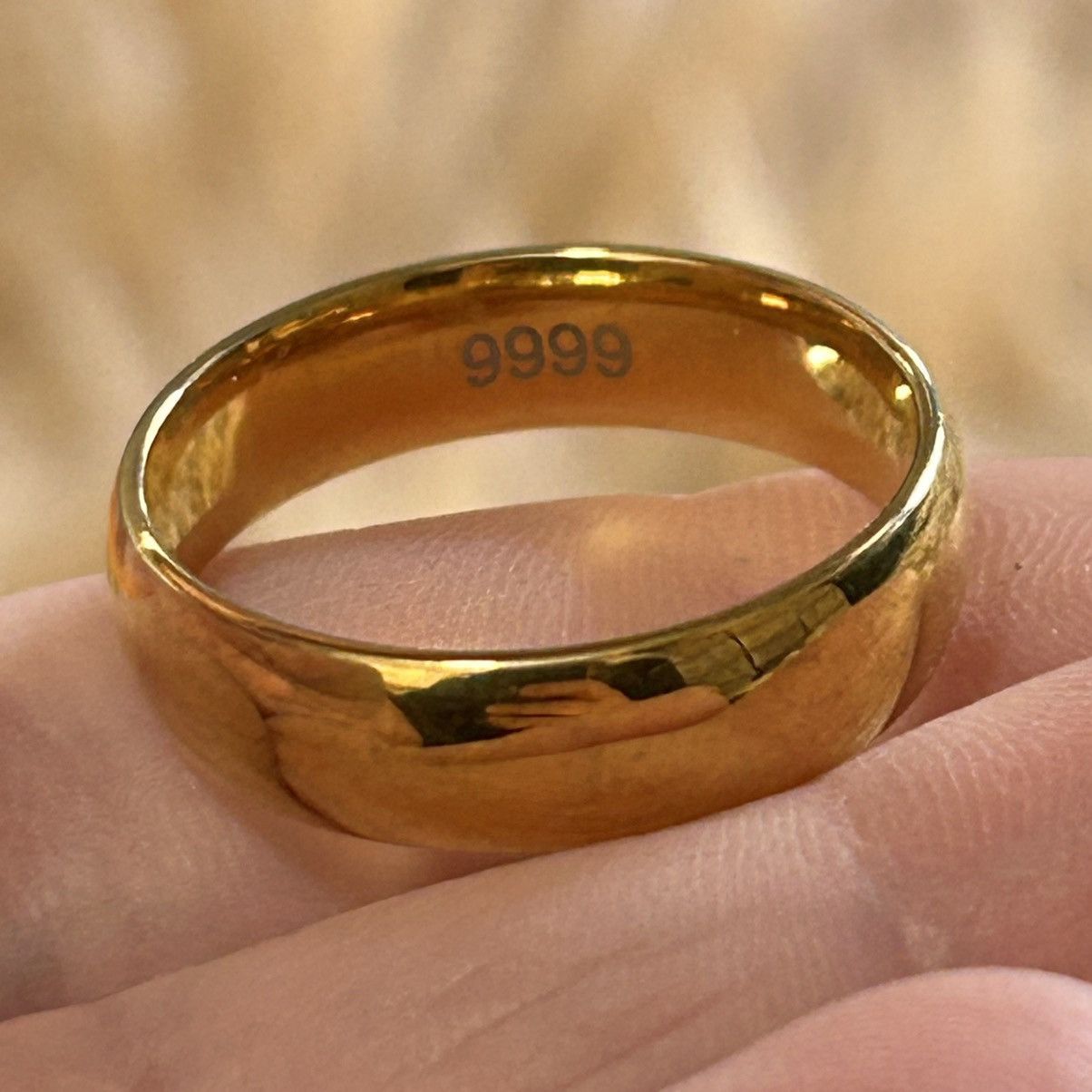 Jewelry Men’s 24kt 9999 6mm wedding band 10.5 Size ONE SIZE - 6 Thumbnail