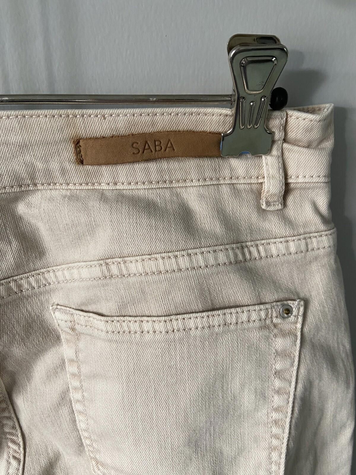Saba SABA Regular Fit Straight Jeans Mid Rise Cream-Sz 29/11 US 7 Size 29" - 6 Thumbnail