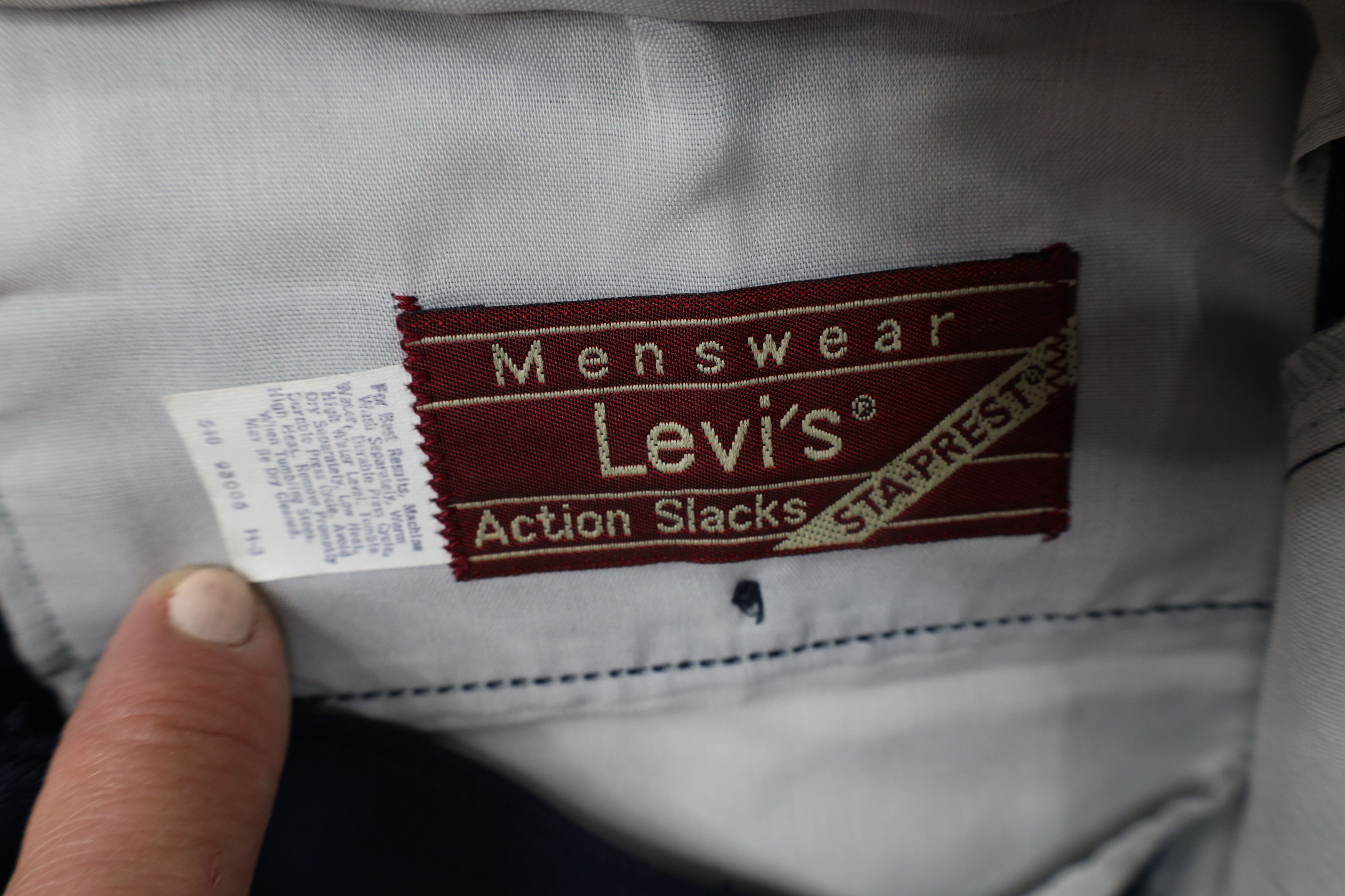 Levi's × Vintage Vintage 70s Levis Bell Bottoms Chino Pants Navy Blue USA Size US 36 / EU 52 - 8 Thumbnail