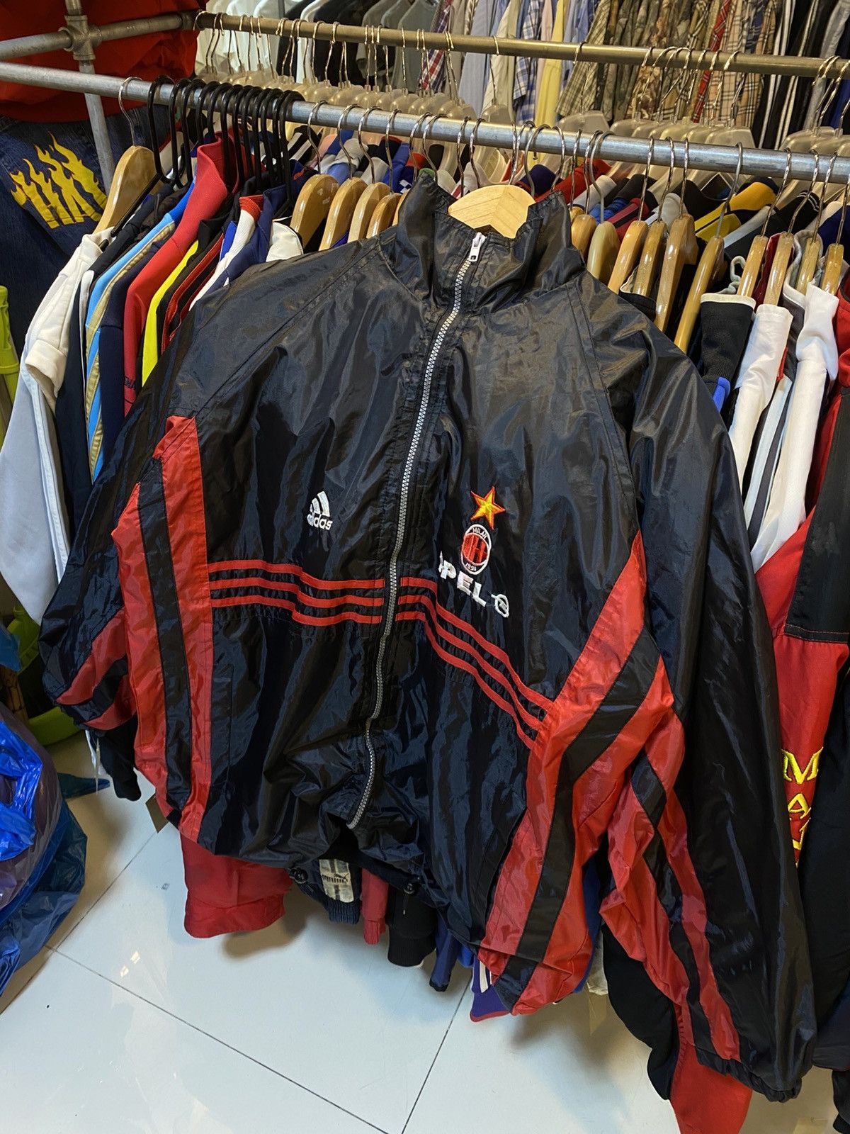 Adidas Vintage 90s AC Milan Jacket Size US XL / EU 56 / 4 - 1 Thumbnail