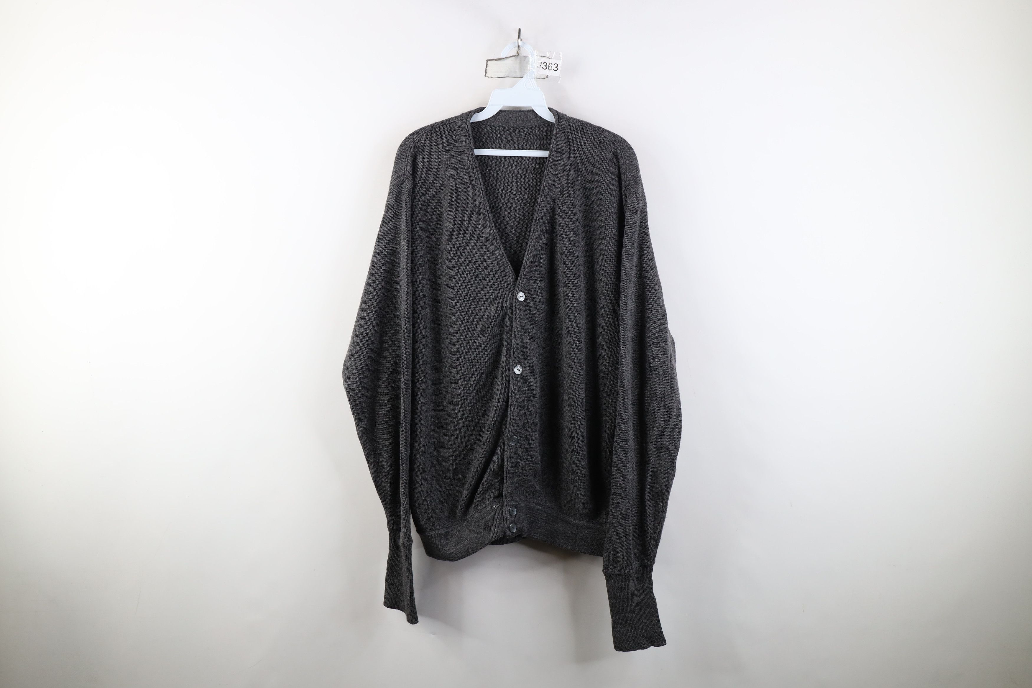 Vintage Vintage 70s Streetwear Kurt Cobain Cardigan Sweater Gray Size US XL / EU 56 / 4 - 1 Thumbnail
