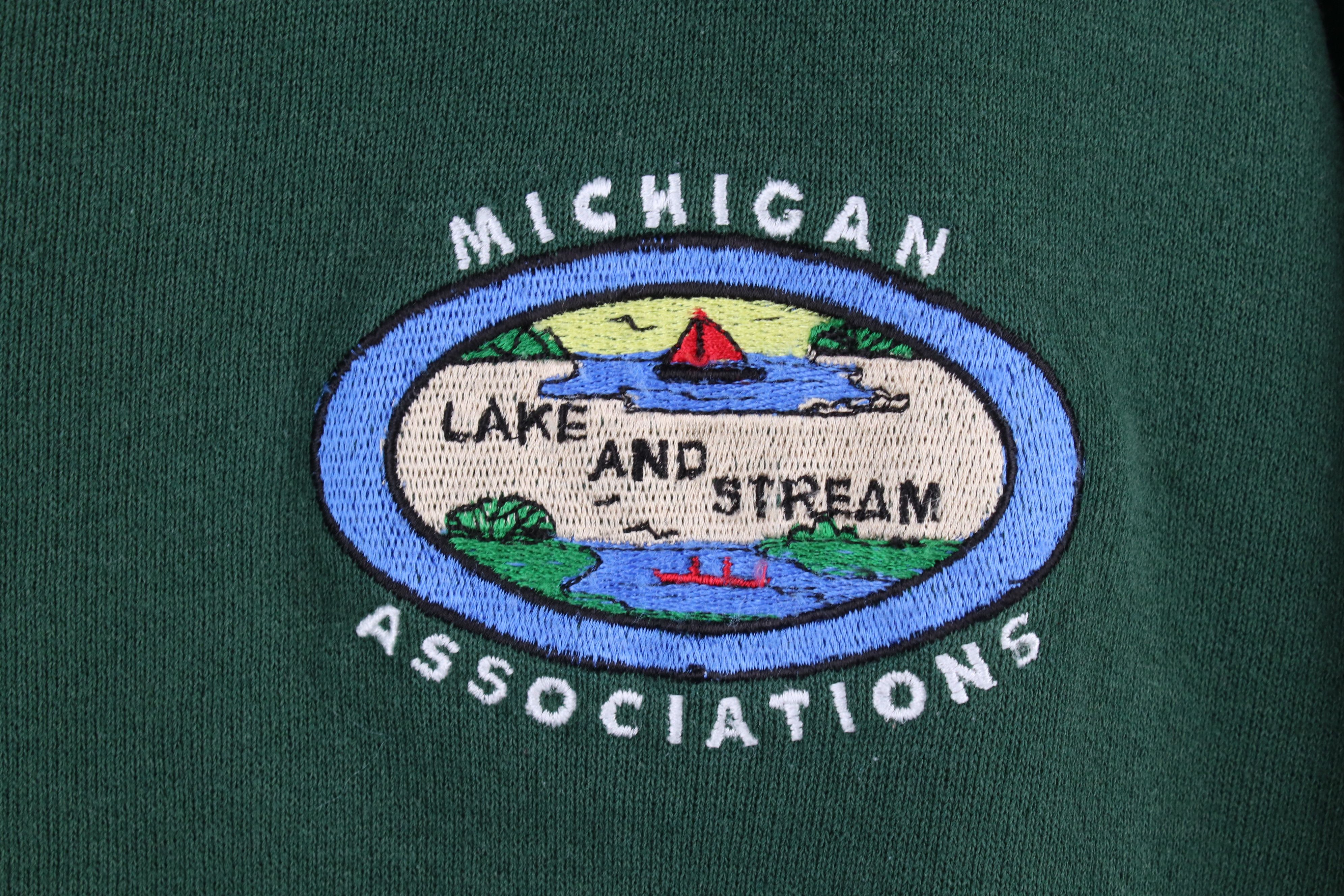 Vintage Vintage 90s Michigan Lake and Stream Crewneck Sweatshirt Size US XL / EU 56 / 4 - 4 Thumbnail