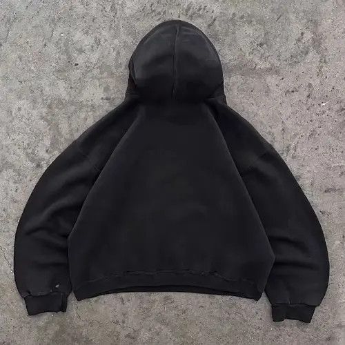 Japanese Brand × Vintage Black washed vintage astronaut printed cotton hoodie y2k Size US L / EU 52-54 / 3 - 2 Thumbnail