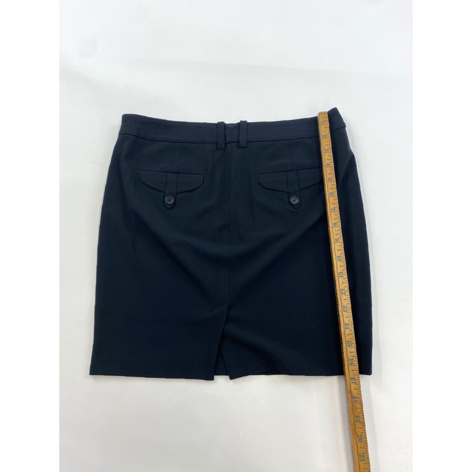 Armani Exchange Armani Exchange Skirt Women 4 Black Pencil Mini Straight & Pencil All Seasons Pocket Button Pocketed Size 27" / US 4 / IT 40 - 4 Thumbnail