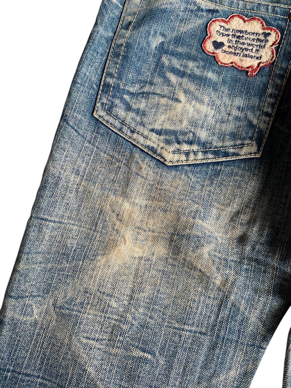 Other 💥 Vintage 90s Style Hyper Beach Stone Wash Patch Jeans Rare Size US 31 - 21 Thumbnail