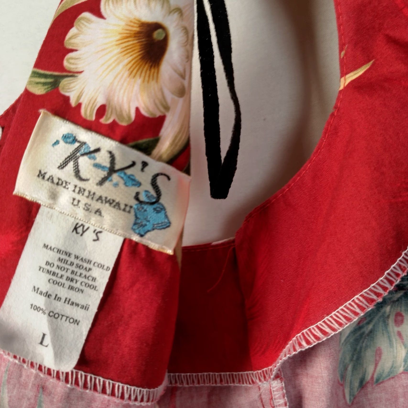 Vintage VINTAGE Ky's Hawaiian Sundress Large Red Floral Aloha Dress Casual Beach Womens Size L / US 10 / IT 46 - 3 Thumbnail