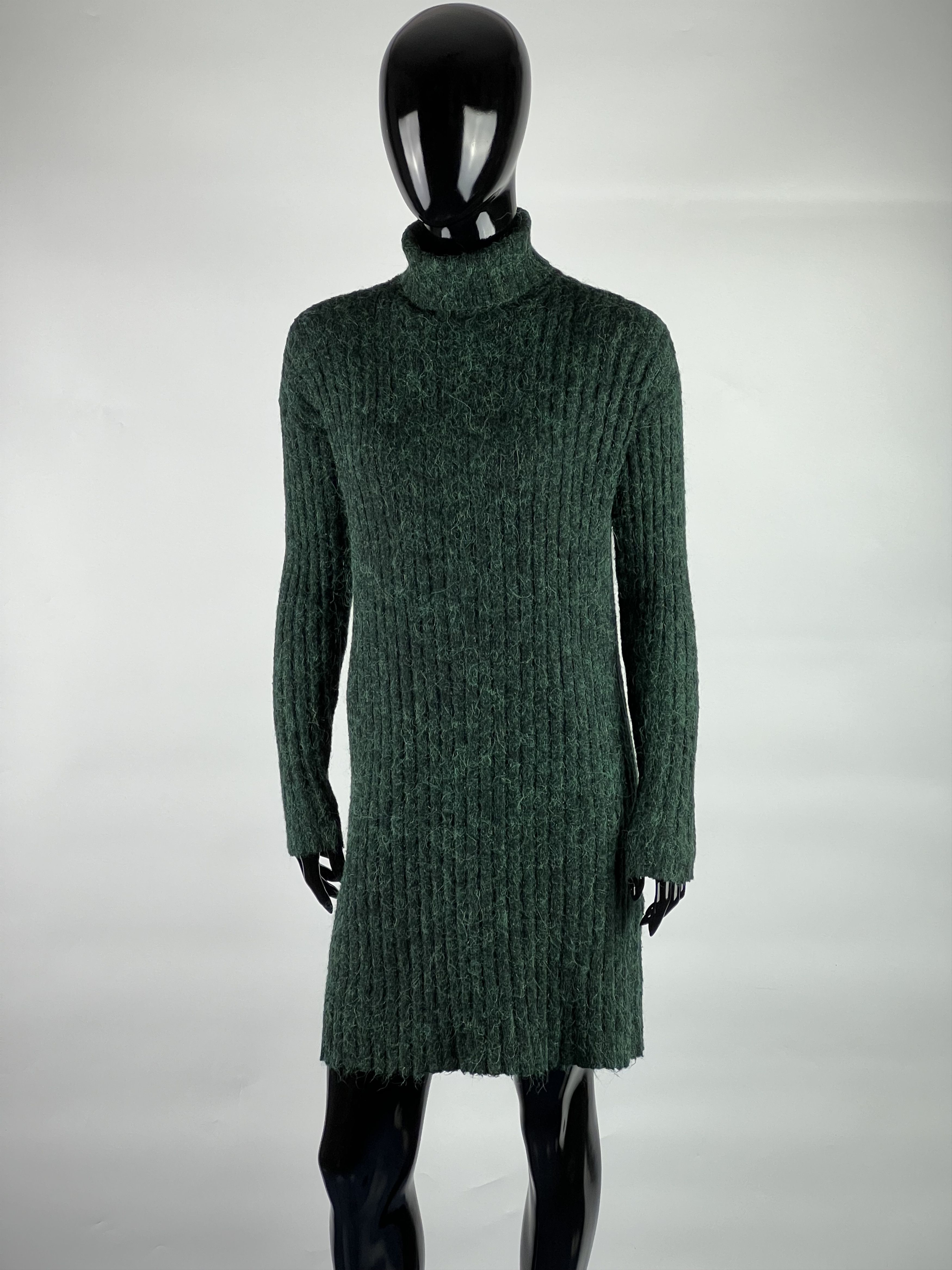 Designer Mbym Green Alpaca Long Sleeve Dress Size XS/S Size XS / US 0-2 / IT 36-38 - 1 Thumbnail