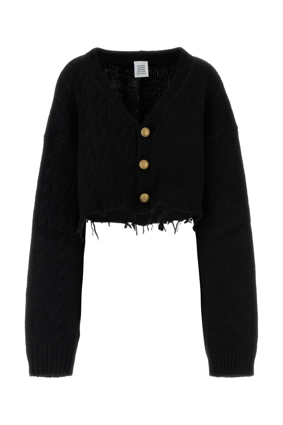 Vetements Black Alpaca Blend Cardigan Size S / US 4 / IT 40 - 1 Thumbnail