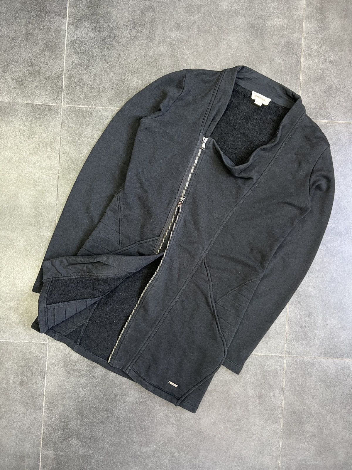 Diesel × Vintage Rick Owens style Diesel asymmetrical zip hoodie vintage Size S / US 4 / IT 40 - 4 Thumbnail