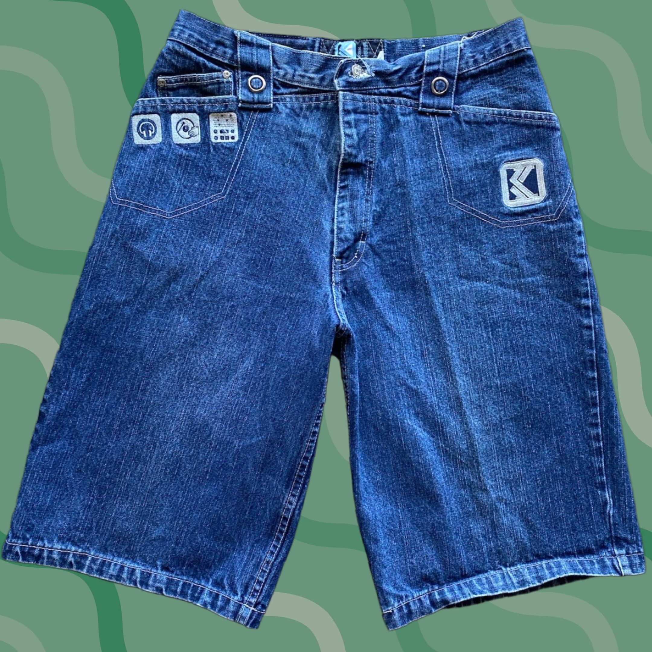 Denime VINTAGE Kani Denim Jeans Shorts Men 34 Blue DJ Embroidered Logo Headphone Size US 34 / EU 50 - 1 Thumbnail