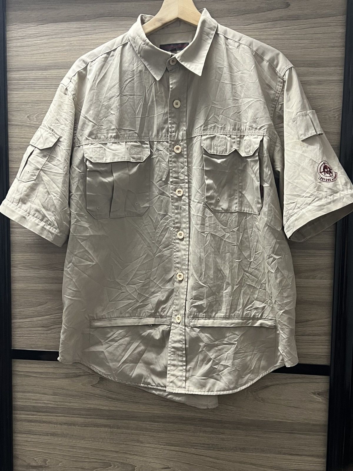 image of Avant Garde x Beauty Beast 291295=Homme Tactical Button Up Short Sleeves in Brown, Men's (Size XL)