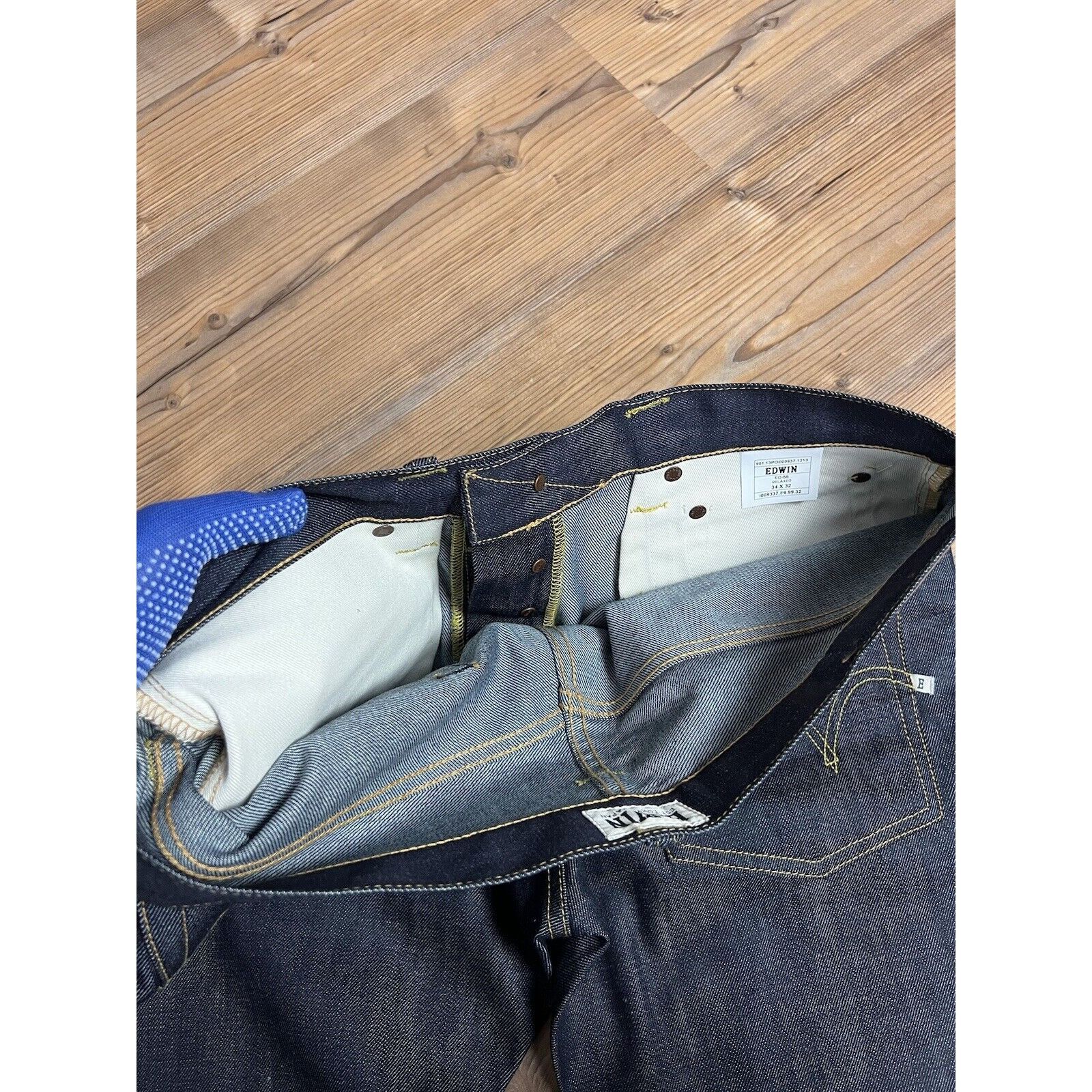 Edwin MINT! Edwin Blue Raw Denim Relaxed Fit Jeans Pants Size 34x3 Size US 34 / EU 50 - 13 Thumbnail