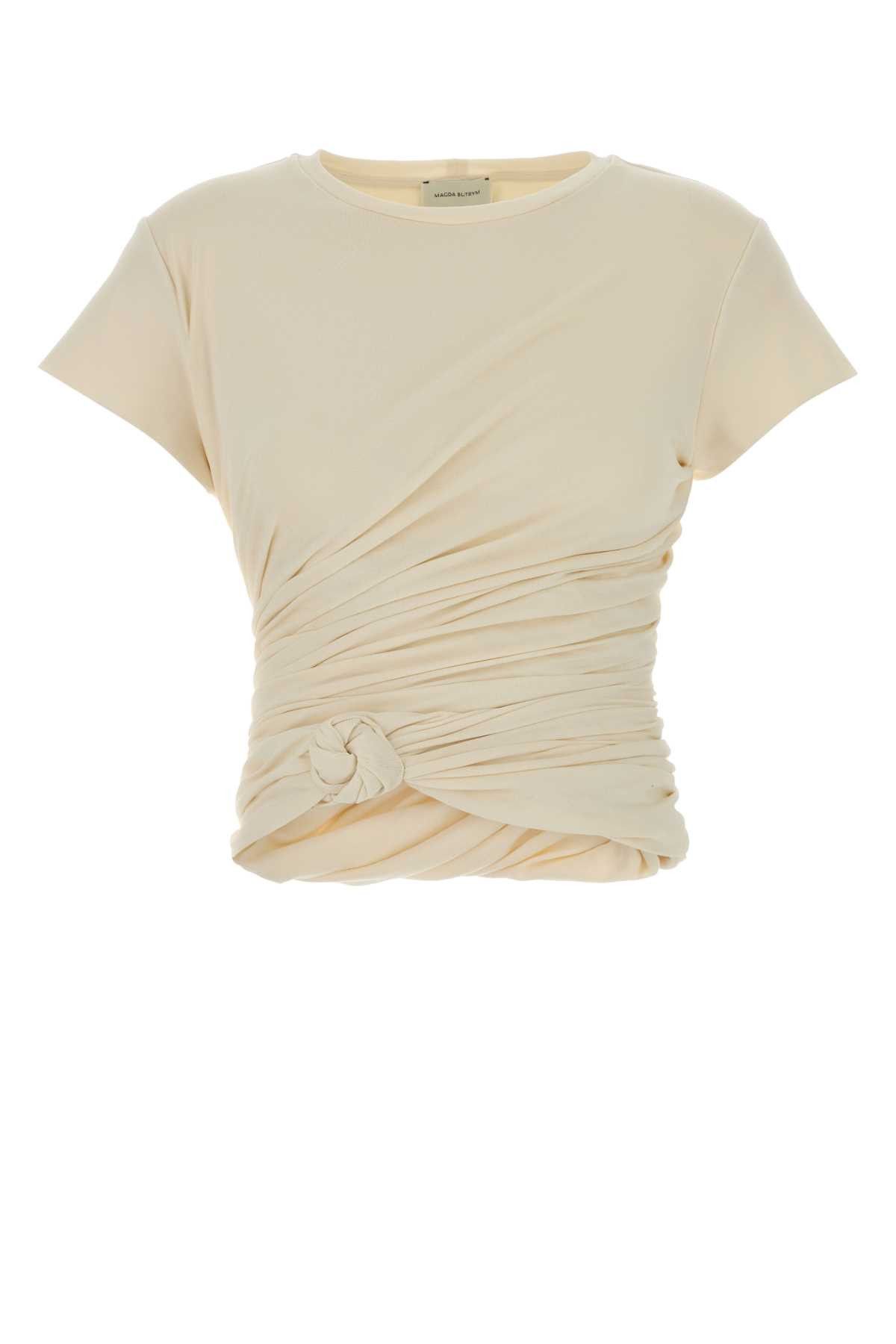 Magda Butrym Ivory Stretch Cotton T-Shirt Size XS / US 0-2 / IT 36-38 - 1 Thumbnail