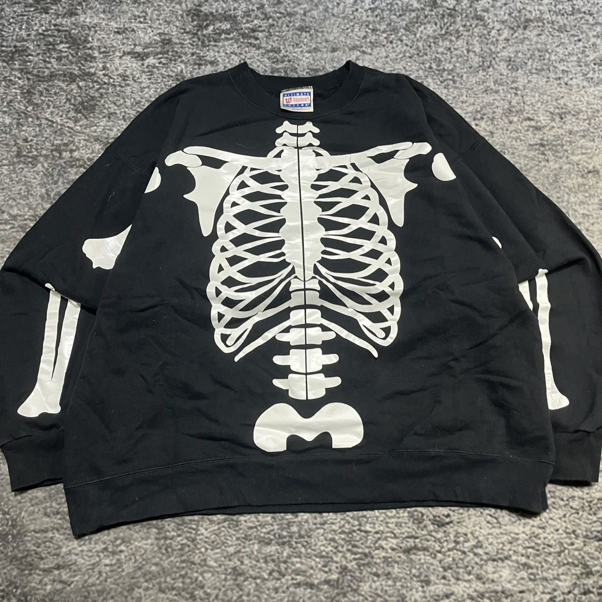 Vintage Vintage 90s Skeleton Grunge Skater Halloween Horror Crewneck Size US XL / EU 56 / 4 - 3 Thumbnail