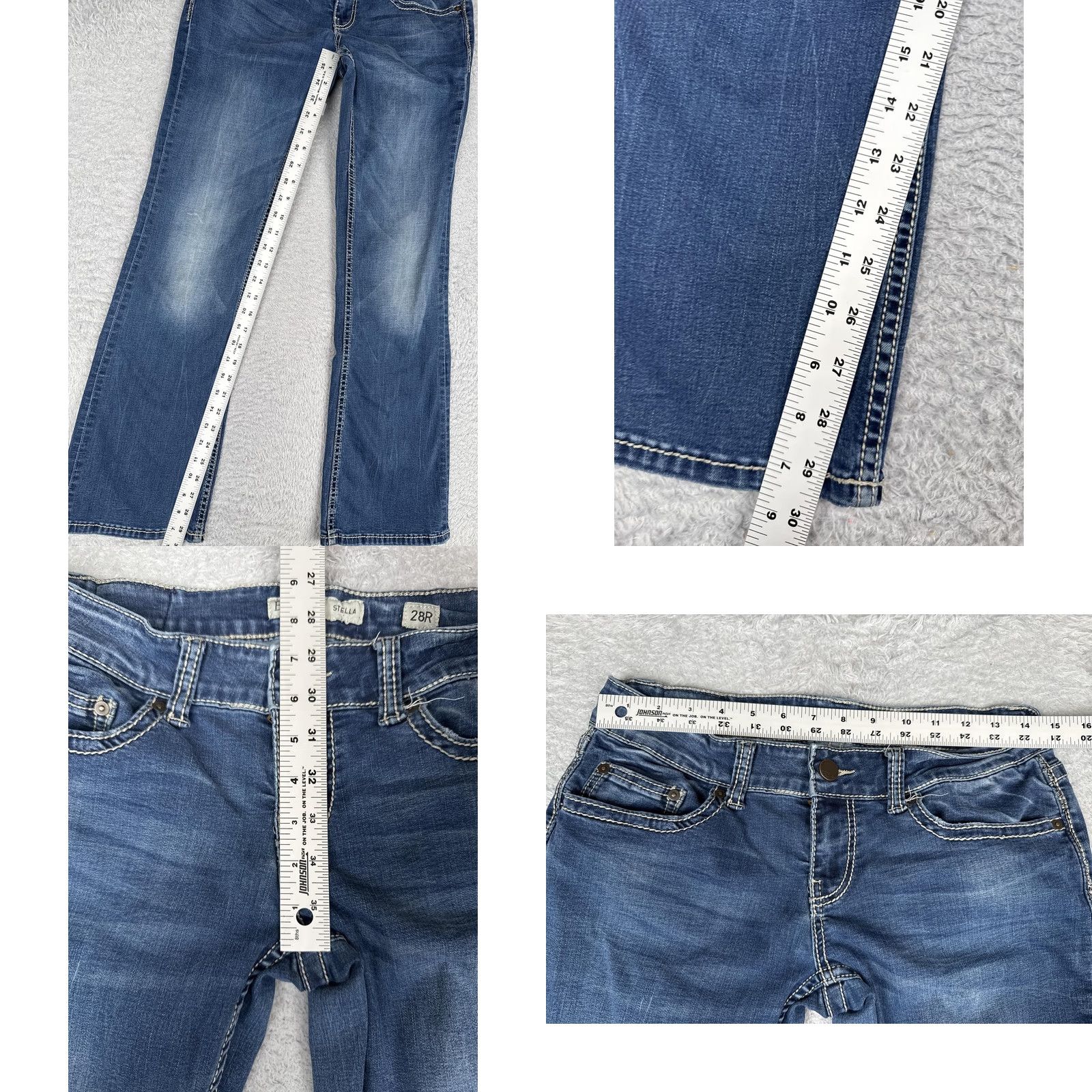 BKE BKE Stella Bootcut Jeans Womens 28R Blue Medium Wash Distressed 28x30 Size 28" / US 6 / IT 42 - 8 Thumbnail