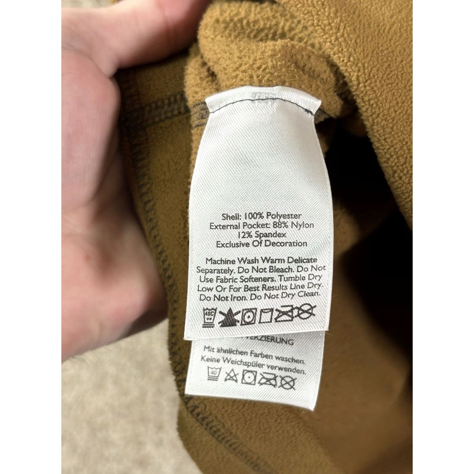 Eddie Bauer Eddie Bauer First Ascent Polartec Quarter Zip Fleece Mens LT Brown 1/4 Zip Logo Outdoor Pullover Size US L / EU 52-54 / 3 - 5 Thumbnail