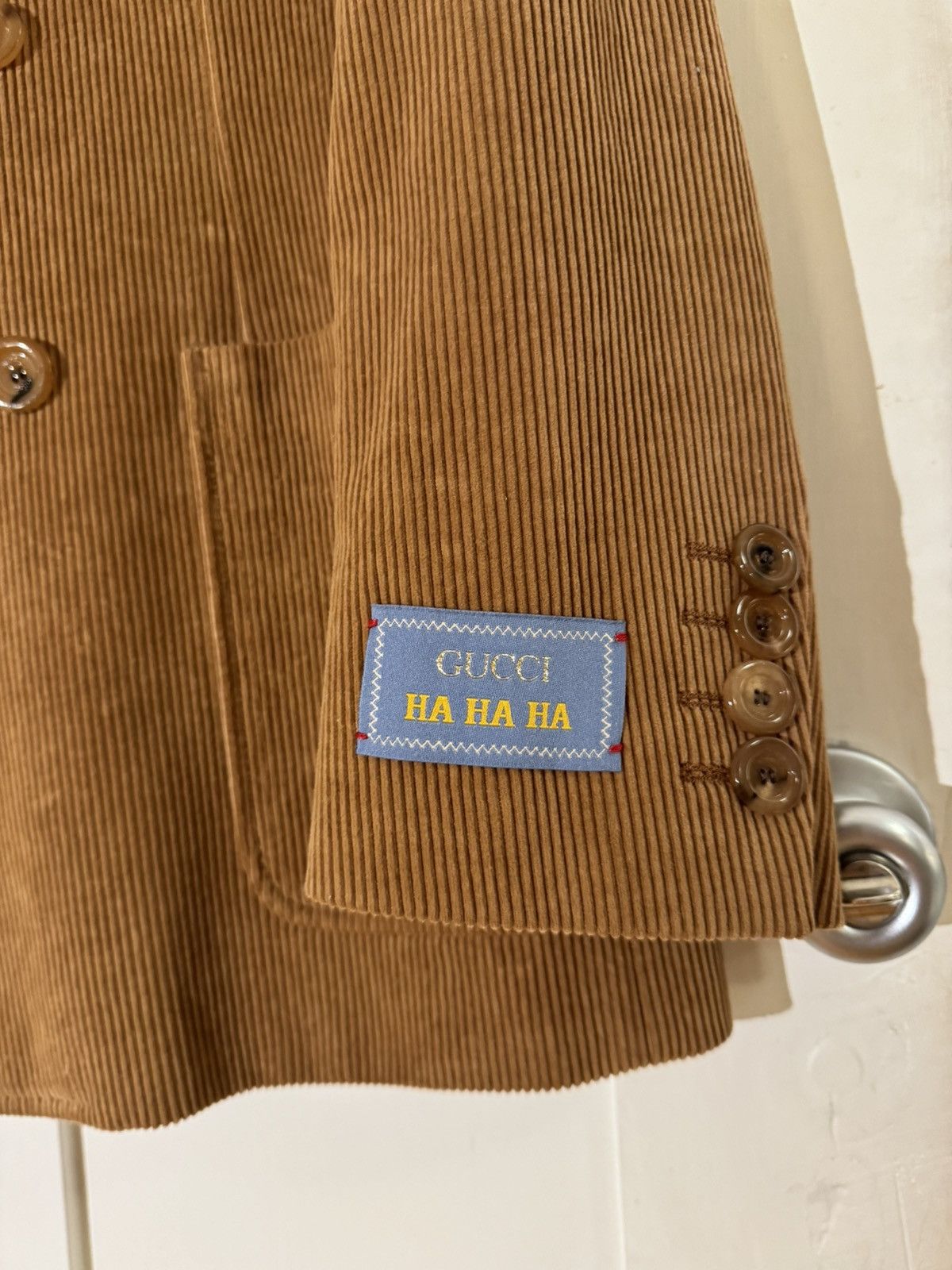 Gucci Gucci HA HA HA Harry Styles Corduroy Double Breasted Blazer Size 48S - 2 Thumbnail