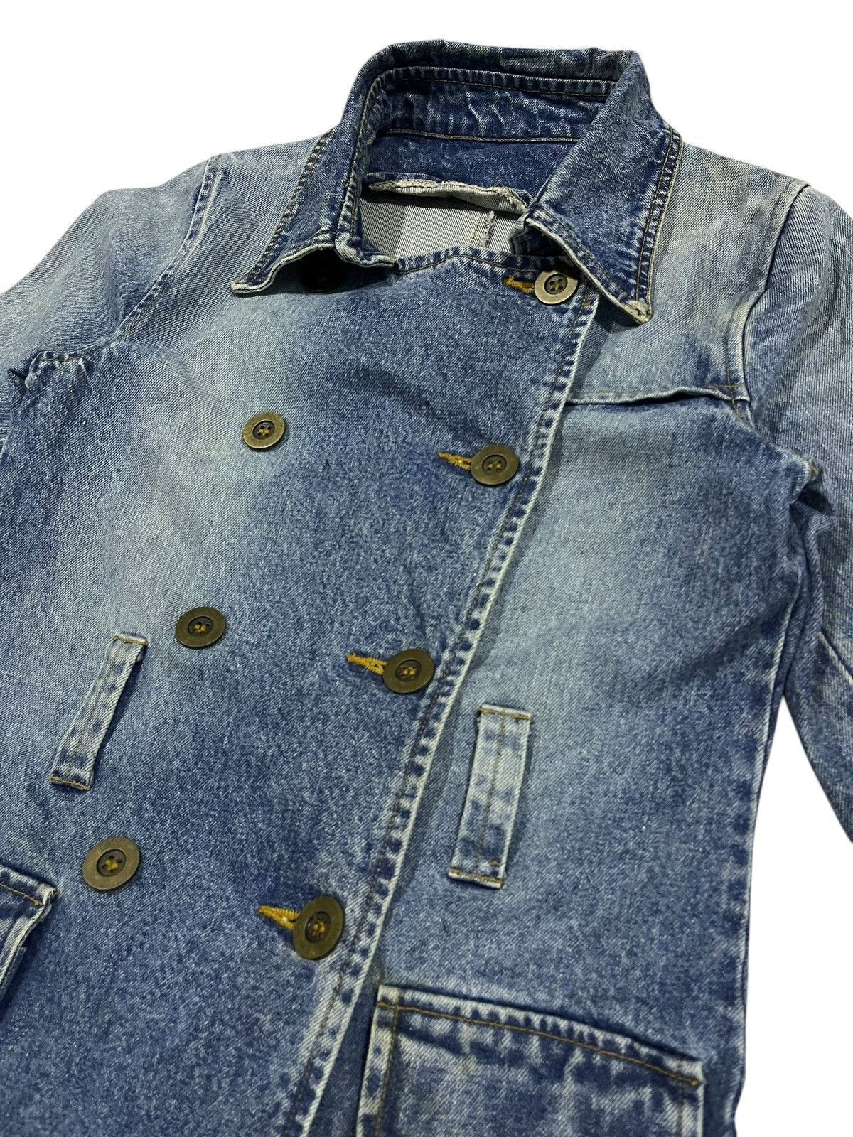 Hysteric Glamour 🇯🇵 BLUE MOON BLUE JAPAN DOUBLE BREASTED DENIM LONG JACKET Size ONE SIZE - 6 Thumbnail