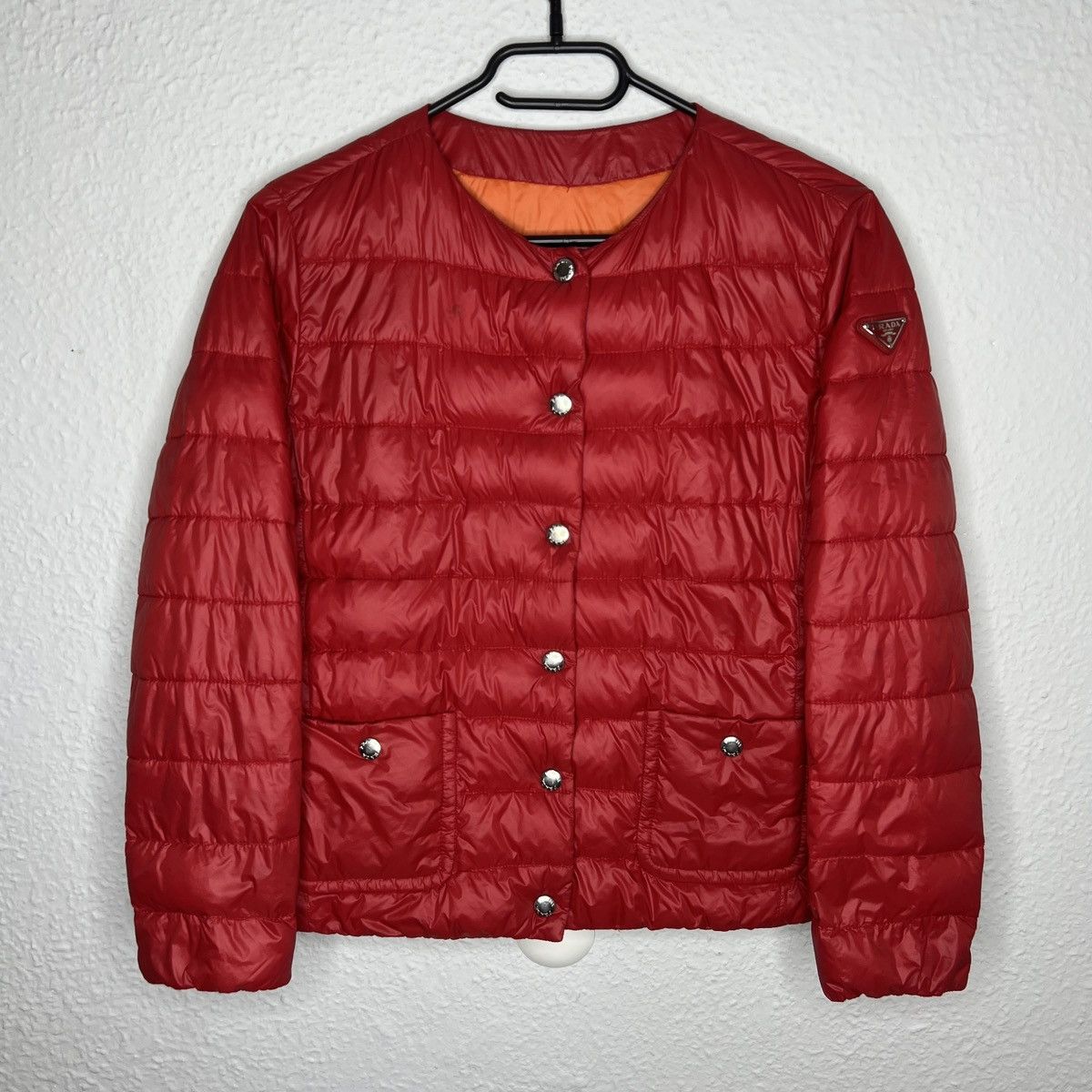 Prada Prada Milano Puffer Down Jacket Nylon Red Traingle Logo Y2K Size S / US 4 / IT 40 - 1 Thumbnail