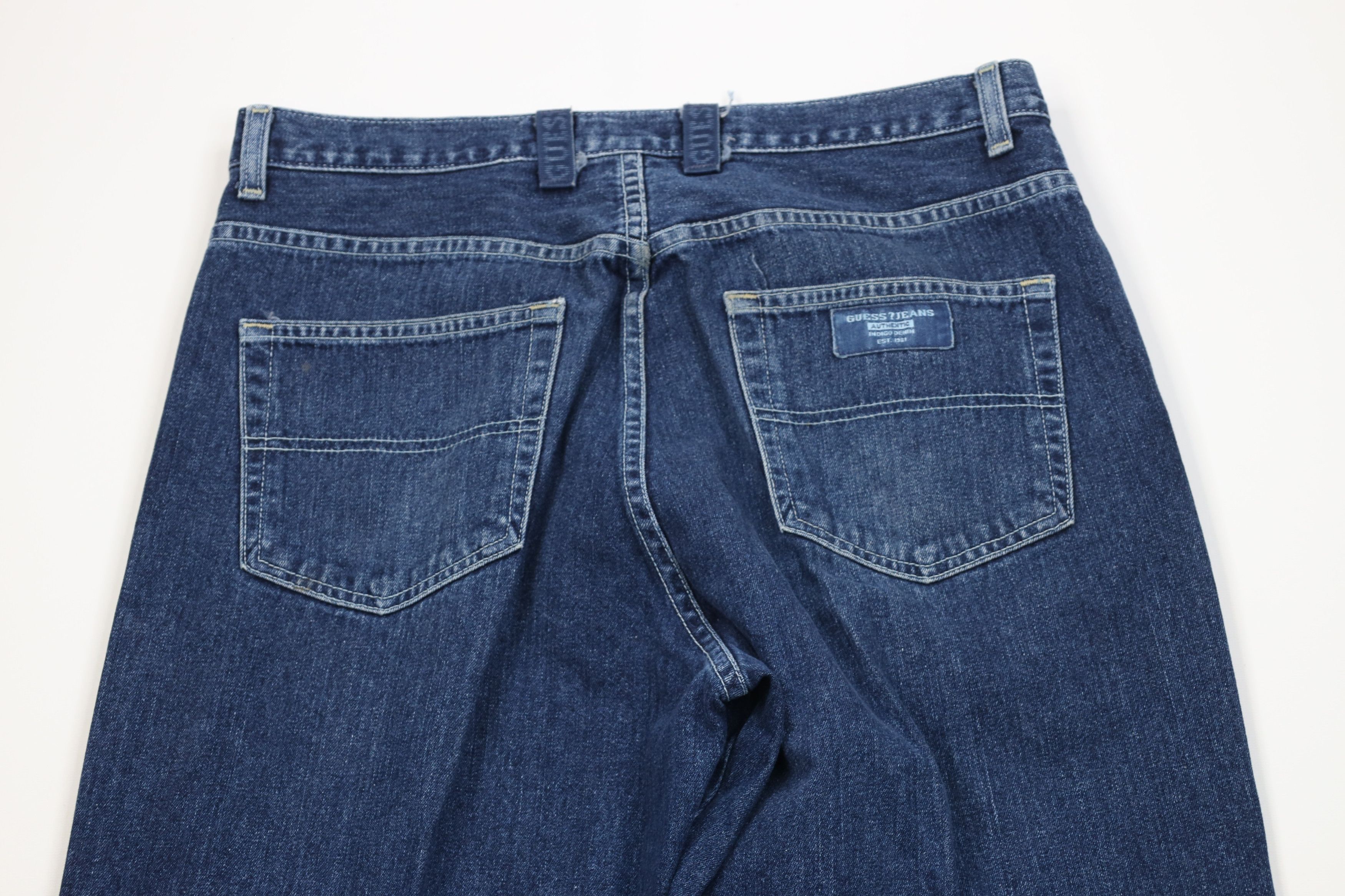 Guess Vintage 90s Guess Spell Taped Logo Wide Leg Denim Jeans USA Size US 34 / EU 50 - 11 Thumbnail