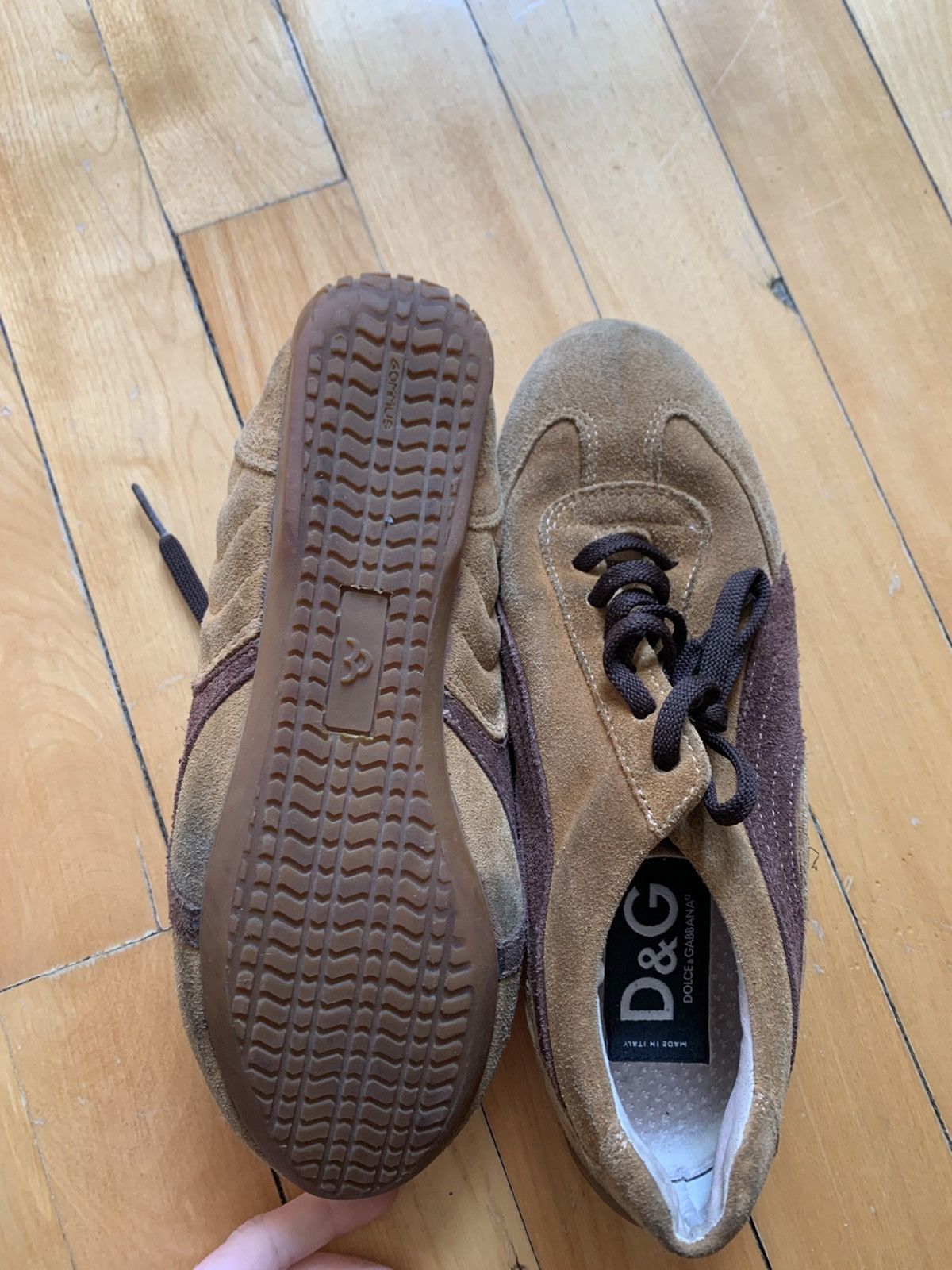 Dolce & Gabbana Dolce & Gabbana calf leather suede low top sneakers Size US 7.5 / IT 37.5 - 3 Thumbnail