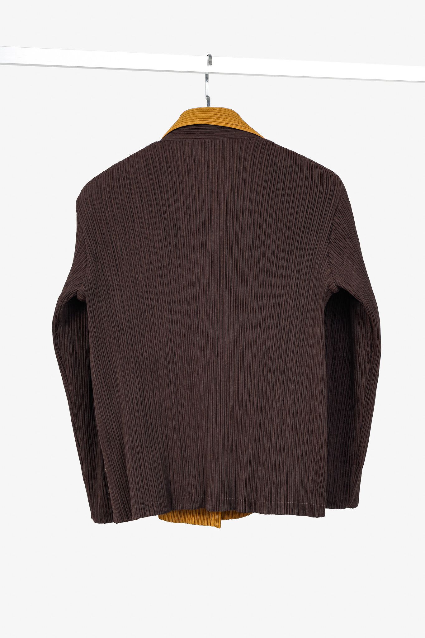 Issey Miyake Issey Miyake Brown Pleated-Satin Blazer Size M / US 6-8 / IT 42-44 - 2 Thumbnail