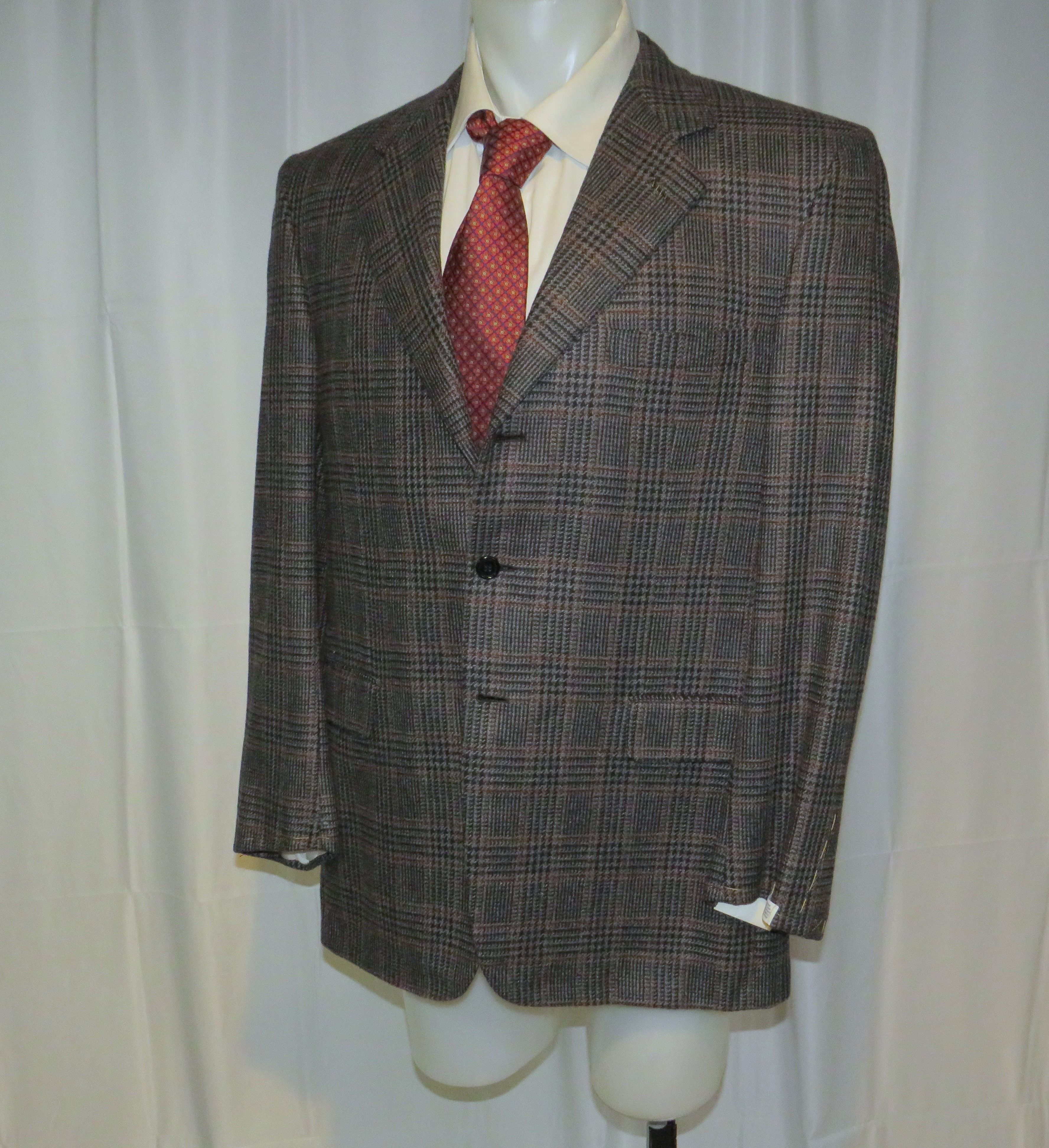Brioni × Neiman Marcus Traiano Cashmere Gray Plaid Heavy Sport Coat 44R NWT NOS Size 44R - 6 Thumbnail